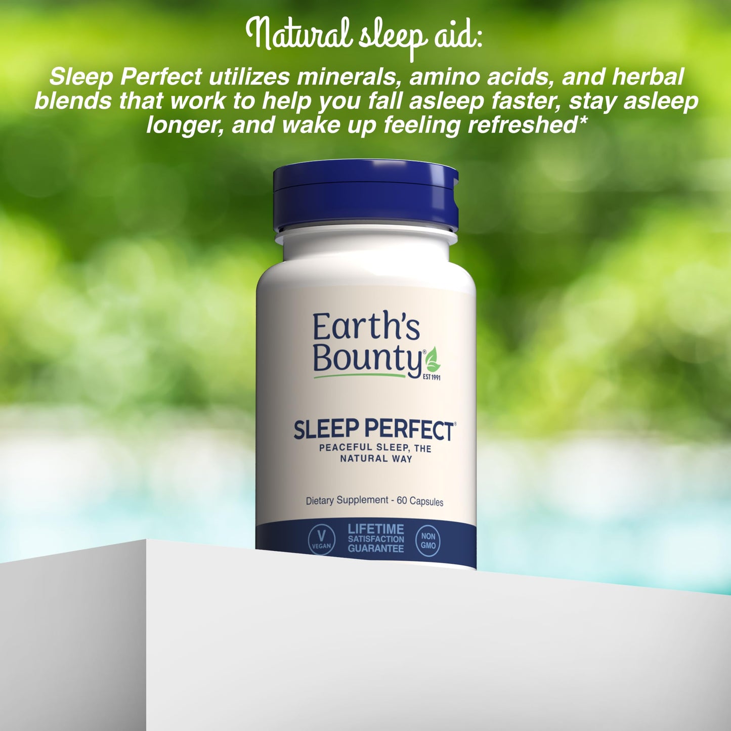 Earth's Bounty Sleep Perfect Natural Sleep Aid with Herbal Extracts and L-theanine No Grogginess Capsule 60 Count
