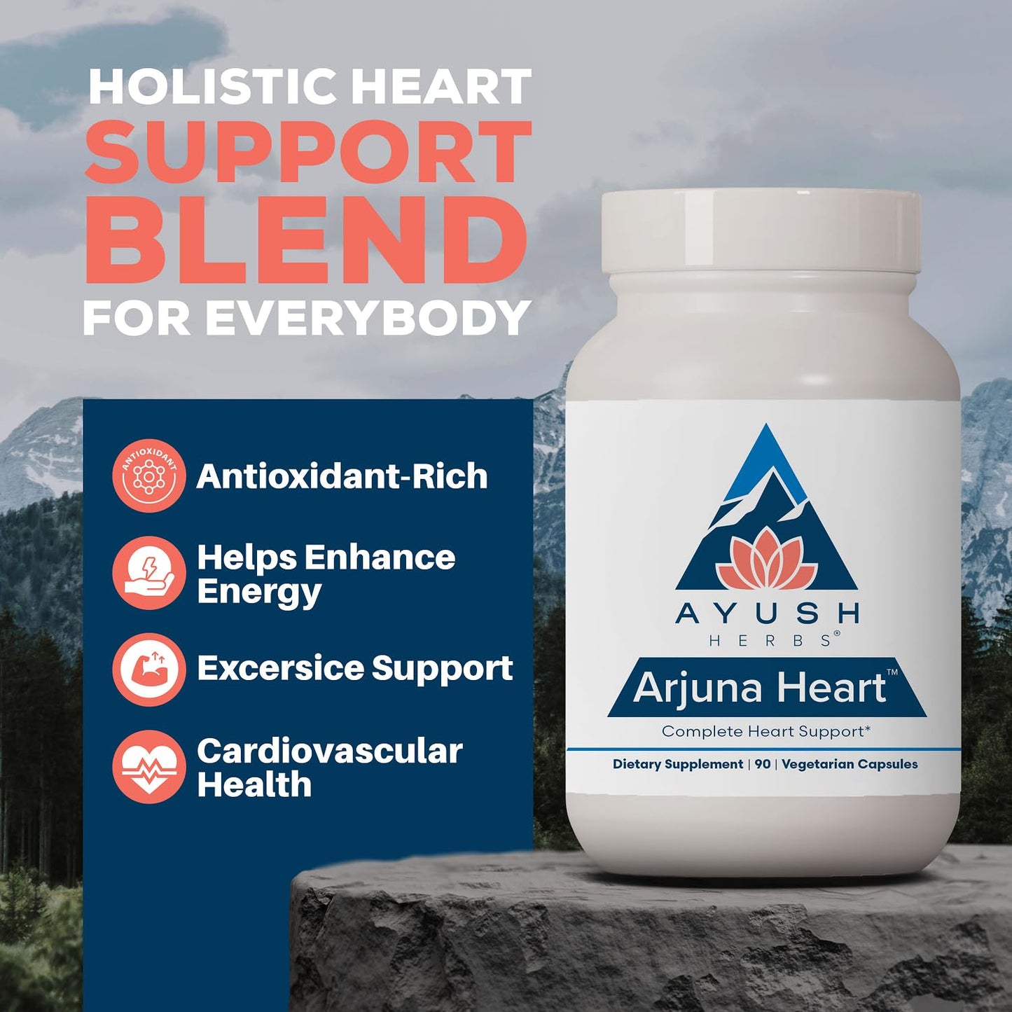 Ayush Herbs Arjuna Heart Capsules 90 Count