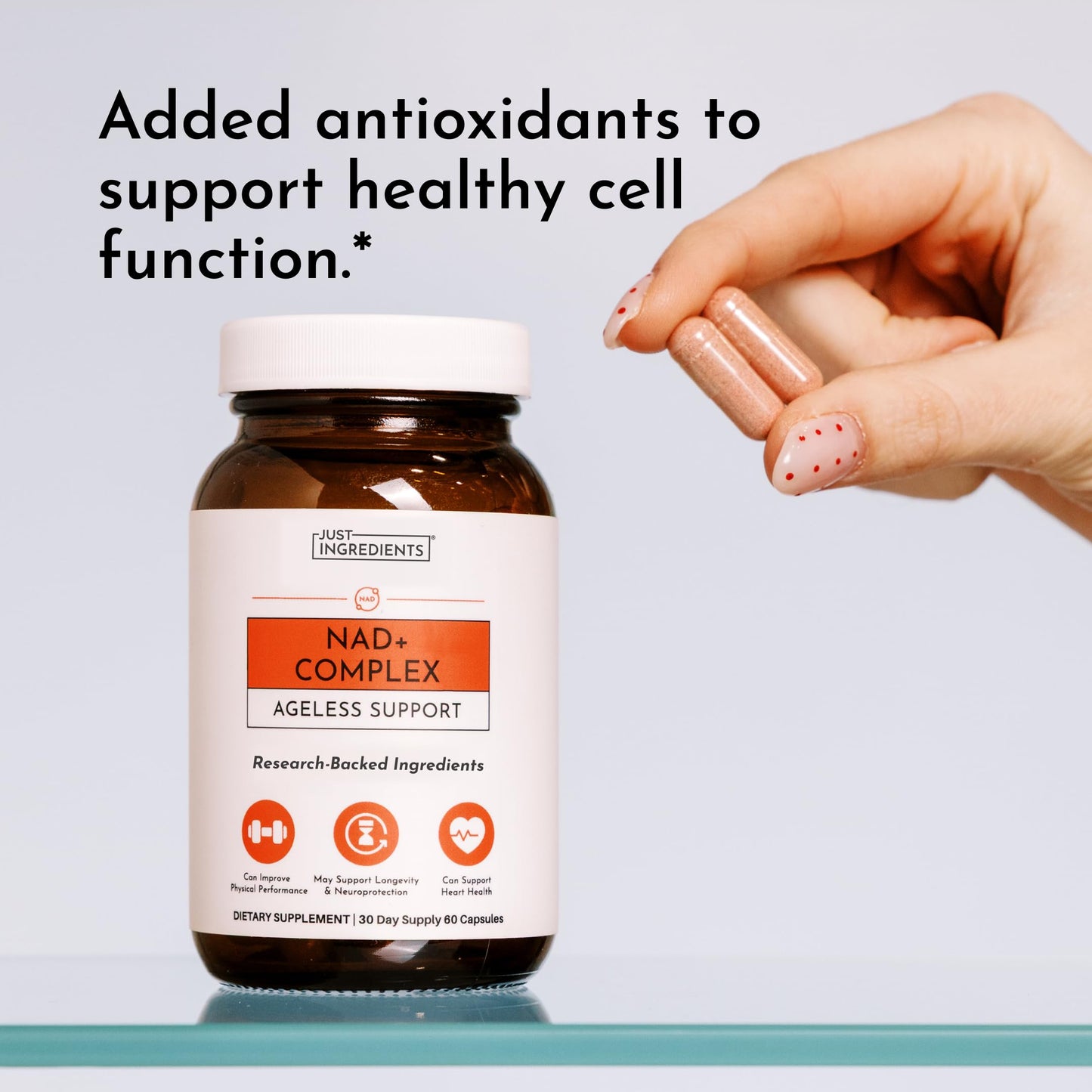 JUST INGREDIENTS NAD+ Supplement 60 Capsules