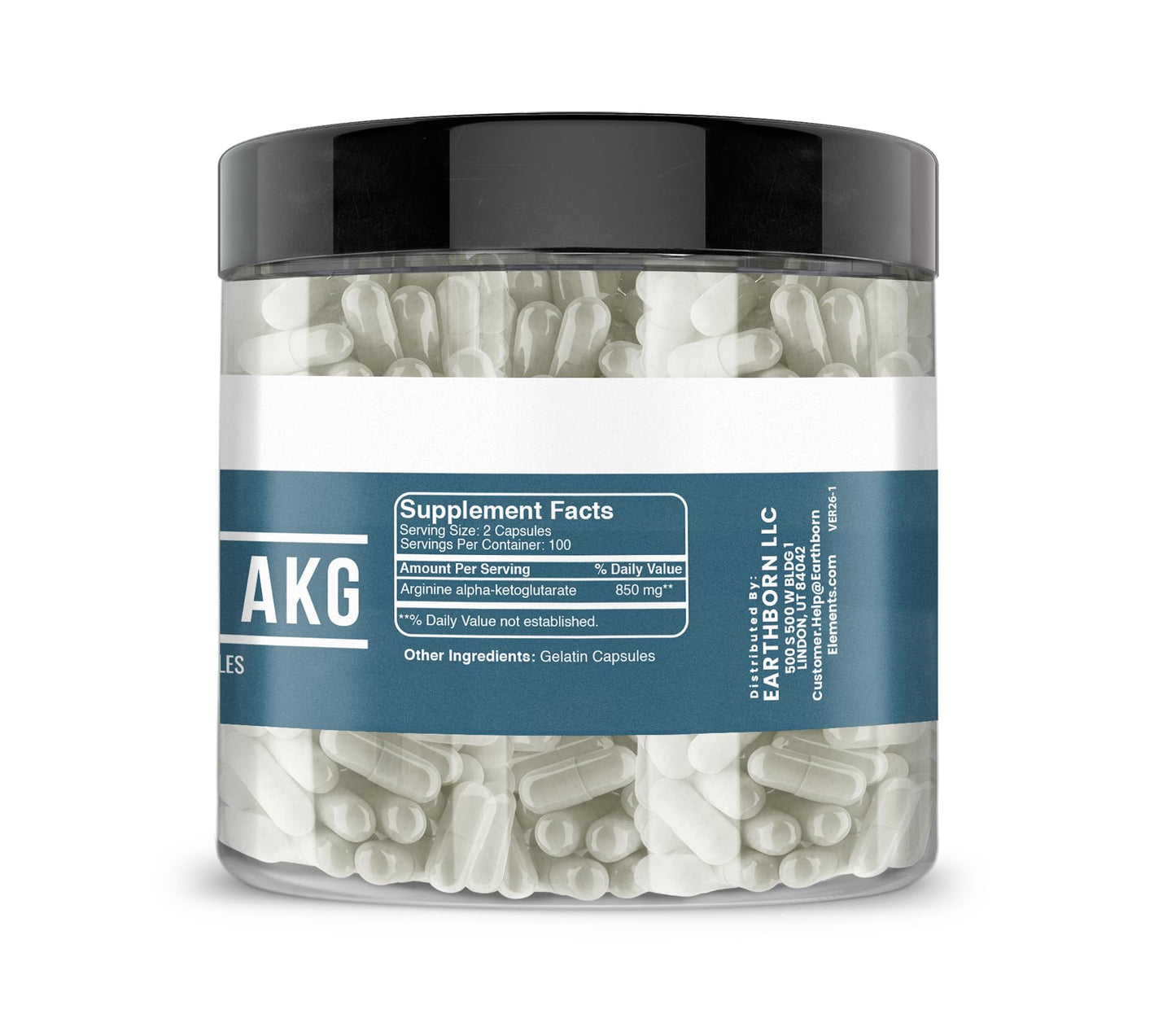 Earthborn Elements Arginine AAKG Capsules, 200 Count