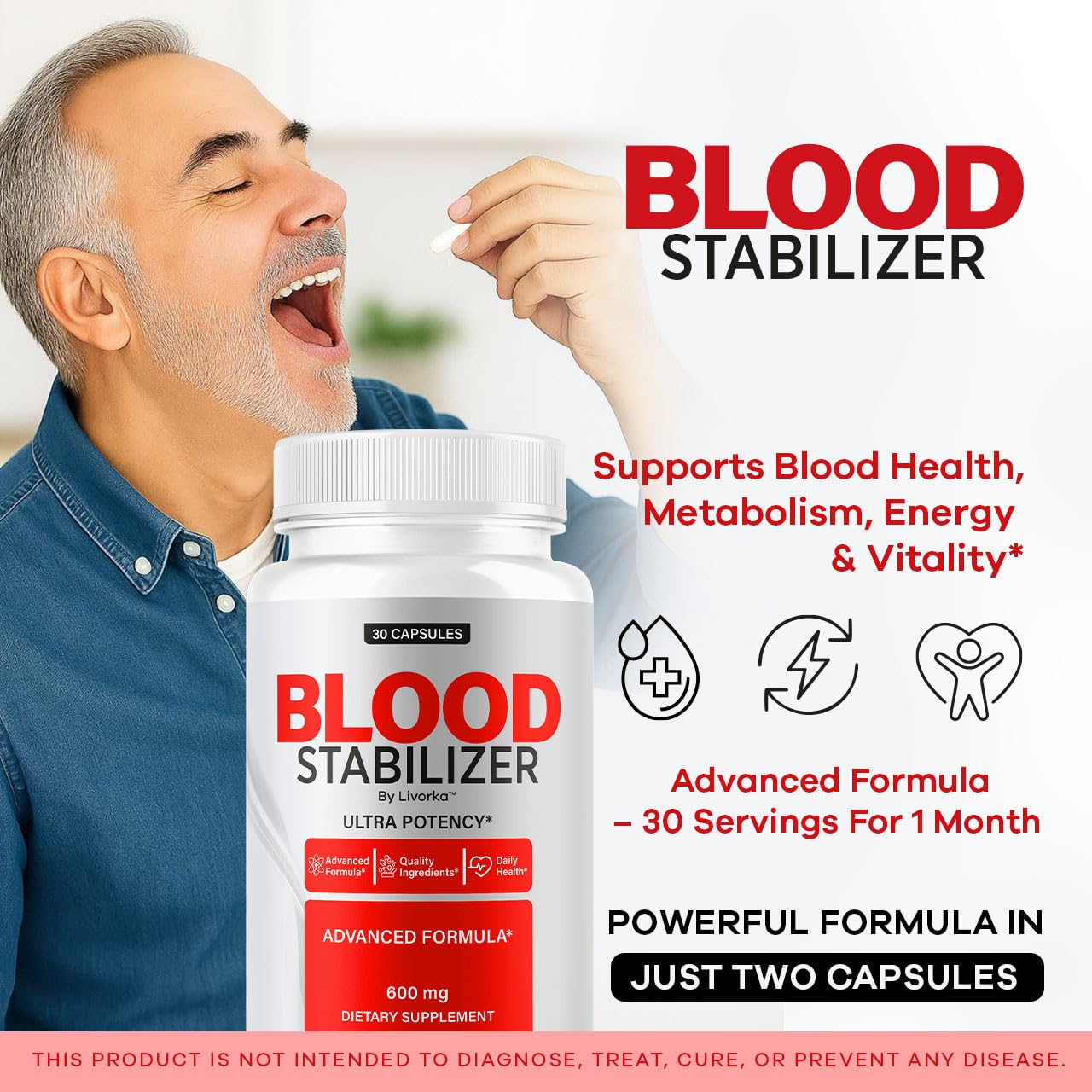 LIVORKA Blood Stabilizer Supplement Capsules, 90 Capsules