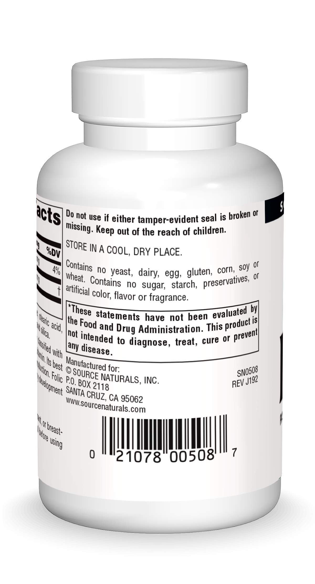 Source Naturals PABA (para-Amino Benzoic Acid) 100 mg Dietary Supplement, Tablet, 250 Tablets