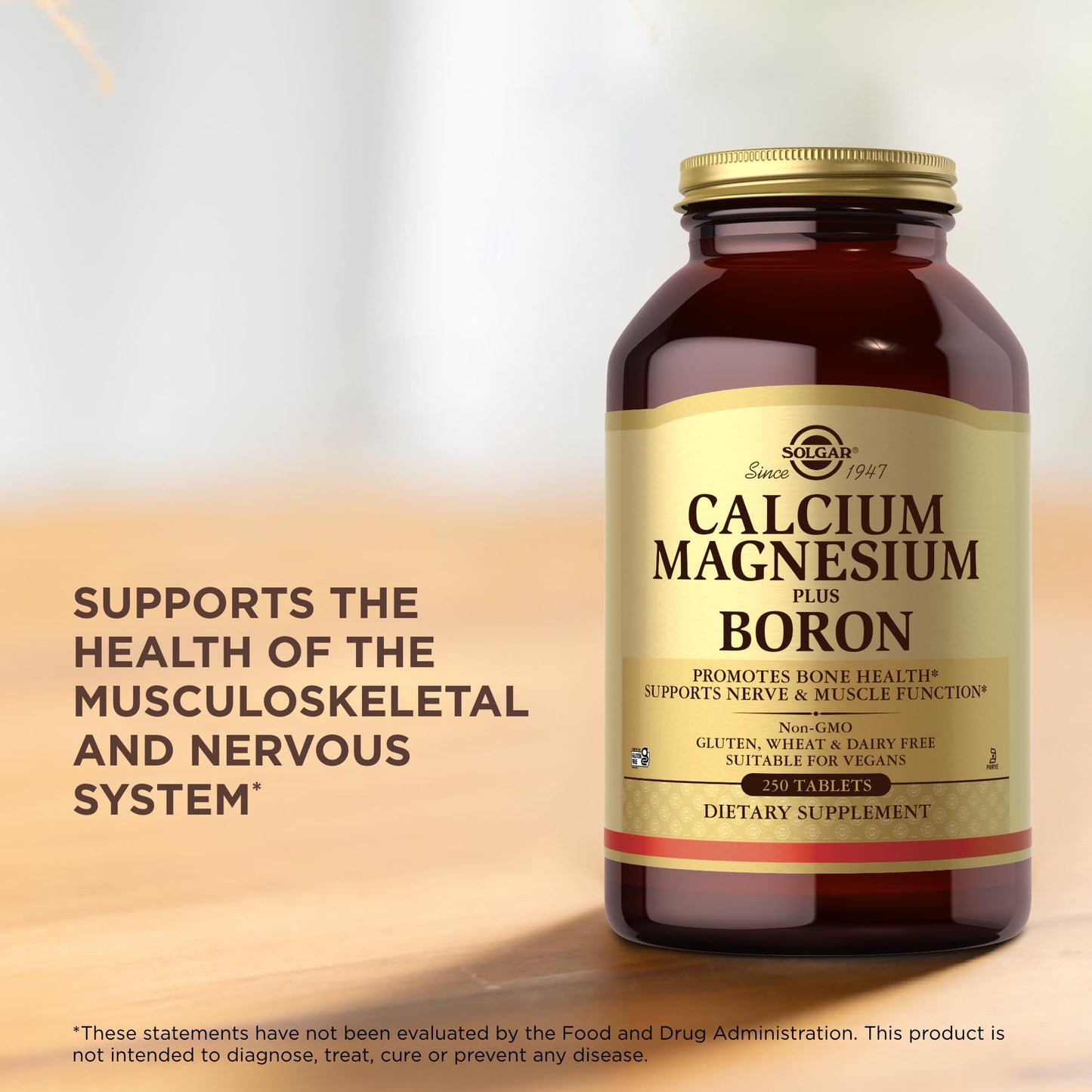 Solgar Calcium Magnesium Plus Boron Tablets, 250 Tablets