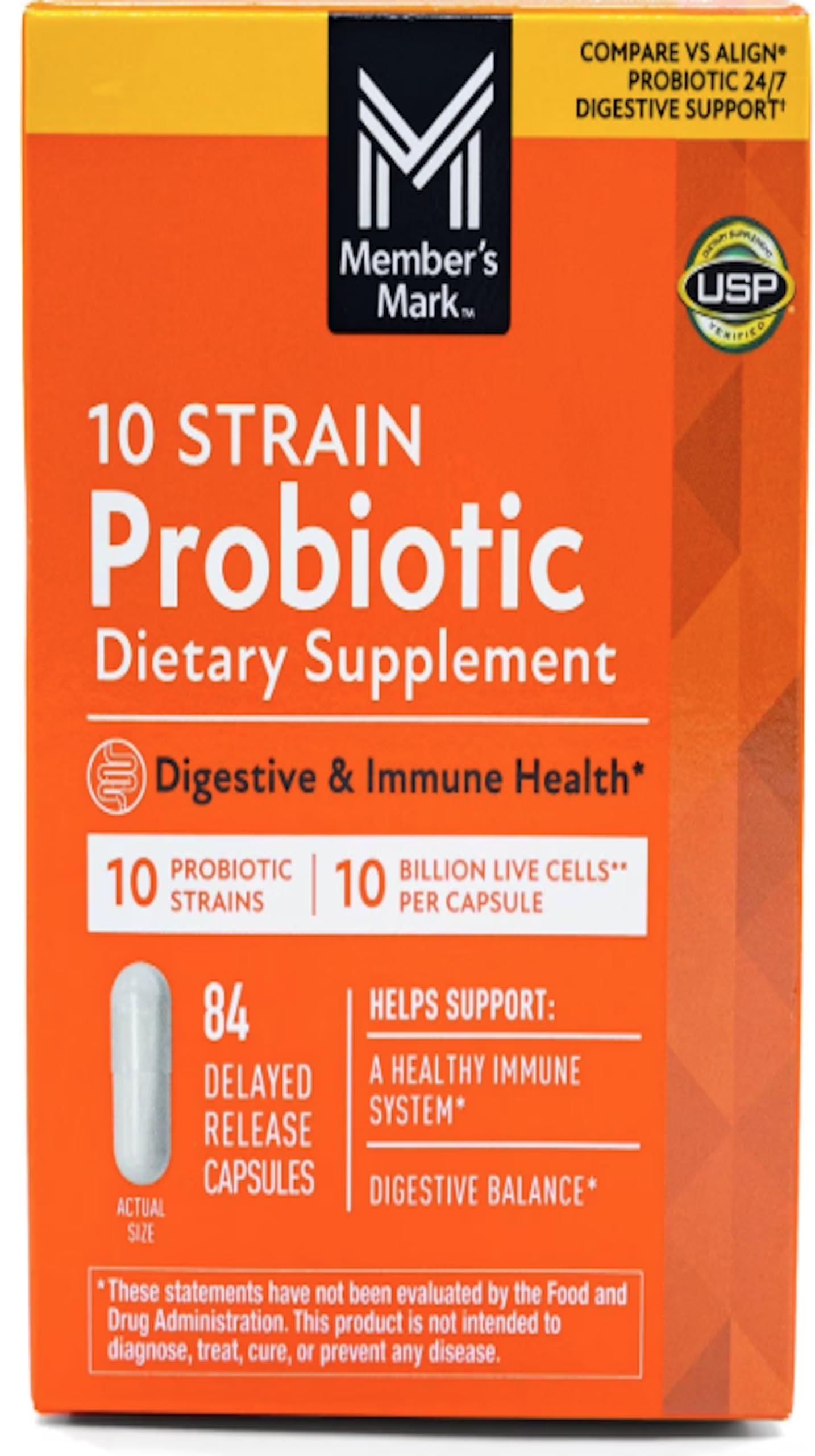Generic Member Mark 10 Strain Probiotic Capsules, 84 Capsules