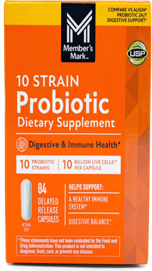 Generic Member Mark 10 Strain Probiotic Capsules, 84 Capsules