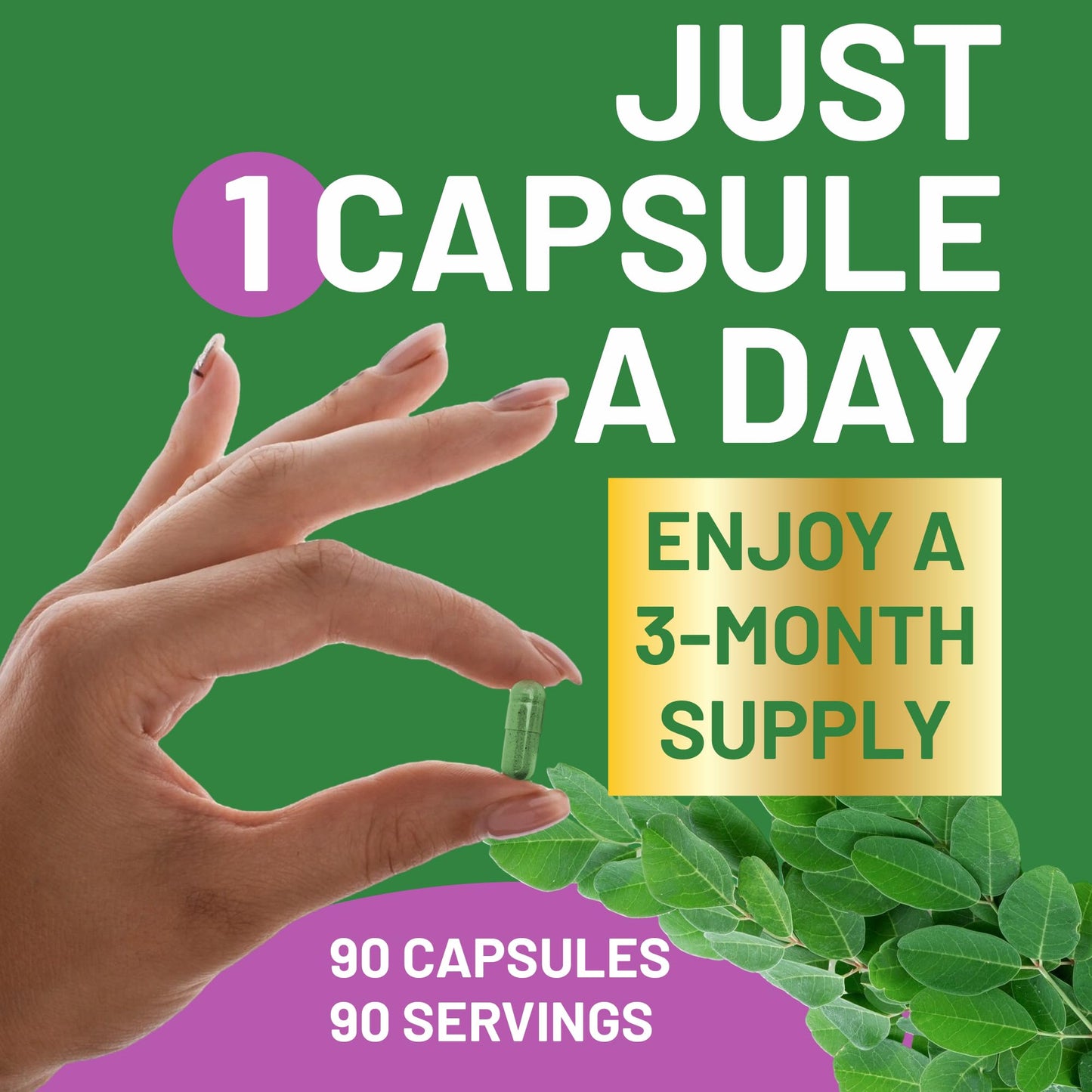 Kwala Nutrition Moringa Capsules Capsule, 90 Count