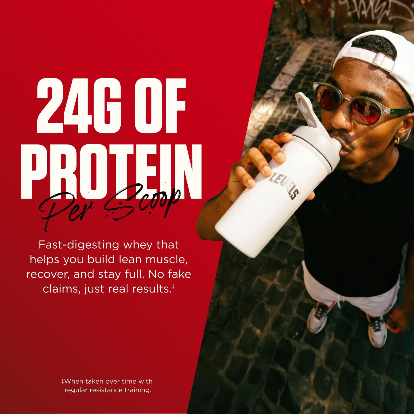 Levels Nutrition Grass Fed Whey Protein Powder Strawberry, 80 Servings