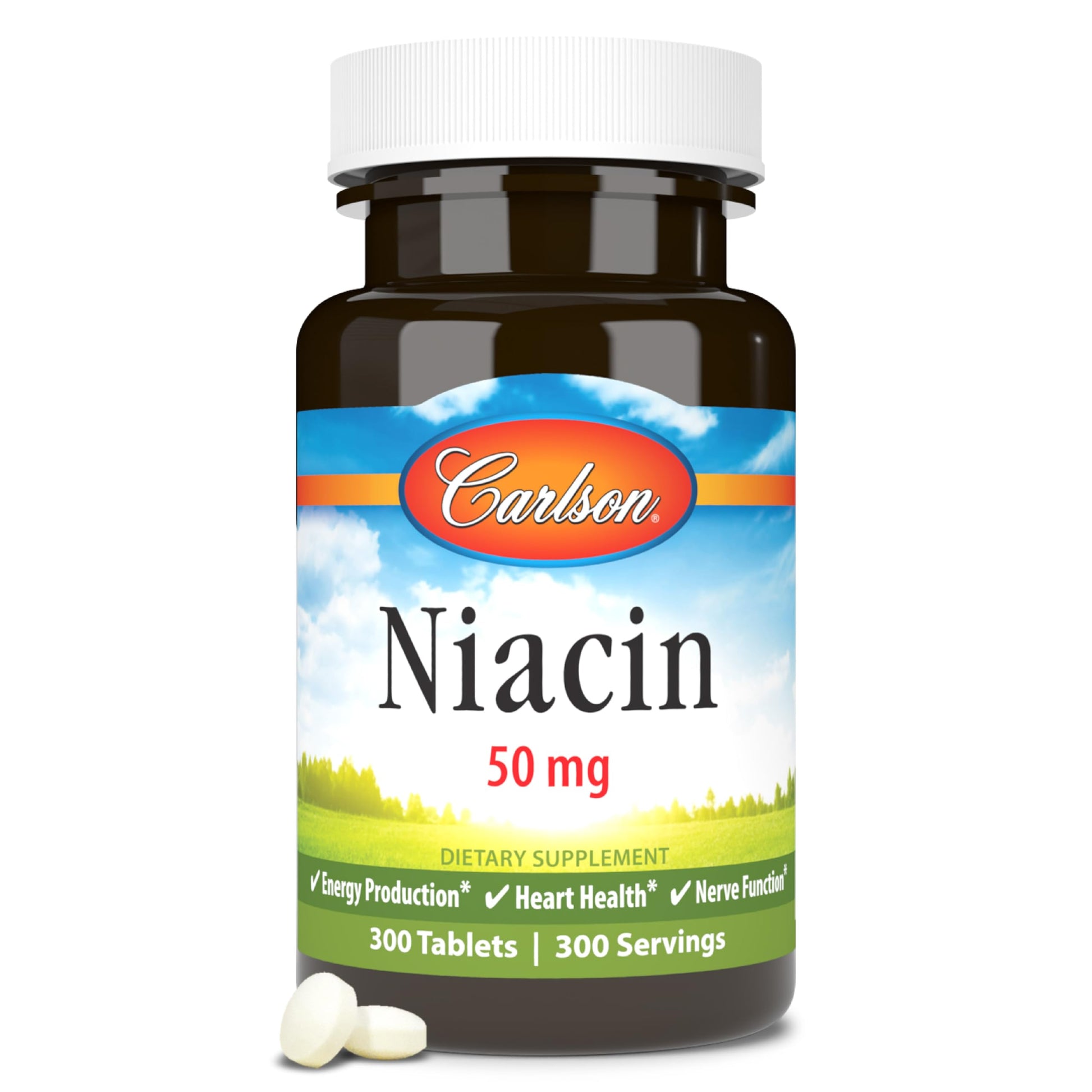 Carlson Niacin 50 mg Tablets, 300 Count