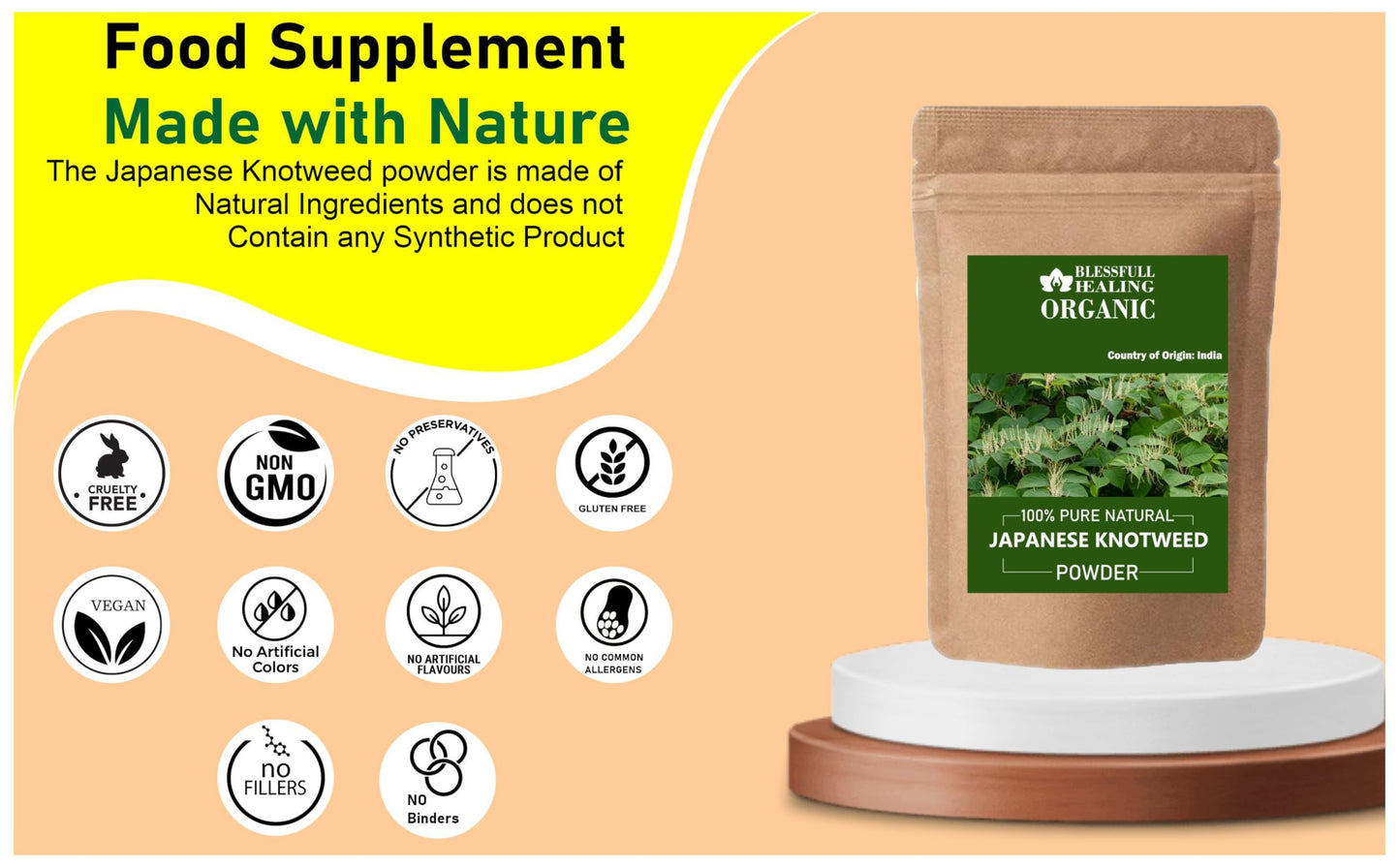 Blessfull Healing Organic Japanese Knotweed Powder 10.58 oz