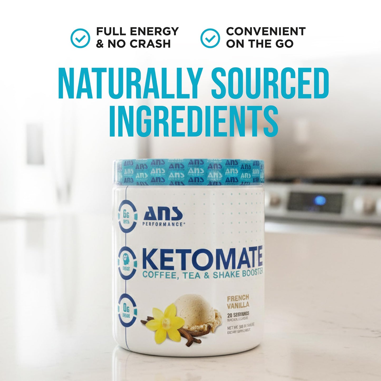 ANS Performance Ketomate Sugar Free Coffee Creamer with MCT Oil Powder, 10.33 Ounce