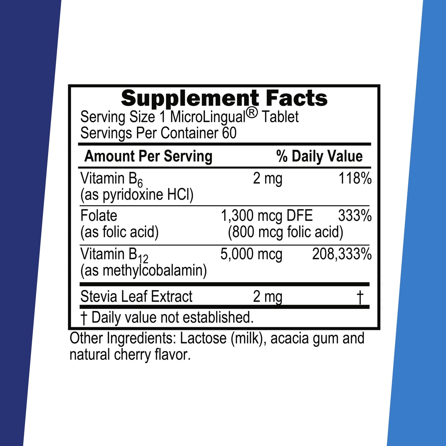 Superior Source No Shot Vitamin B12 Methylcobalamin (5000 mcg), B6, Folic Acid Quick-Dissolve Sublingual Tablets, 60 Count