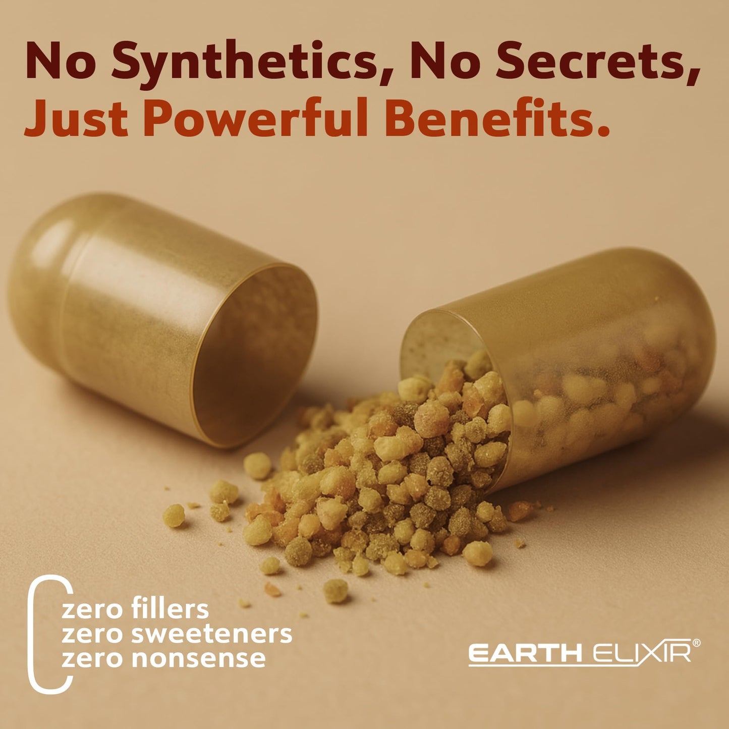 Earth Elixir 3-in-1 Organic Bee Pollen Capsule 180 Count