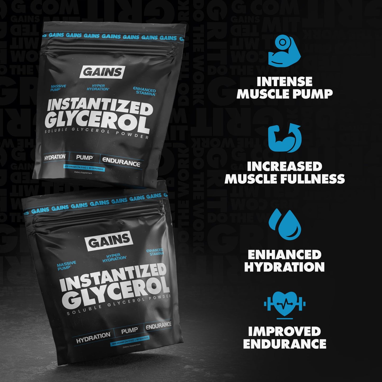 Gains in Bulk Instantized Glycerol Powder, 15 Ounce