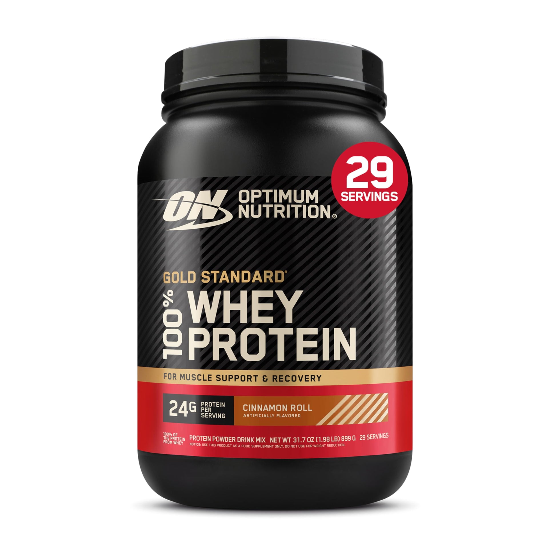 Optimum Nutrition Gold Standard 100% Whey Protein Powder Cinnamon Roll, 32 Servings