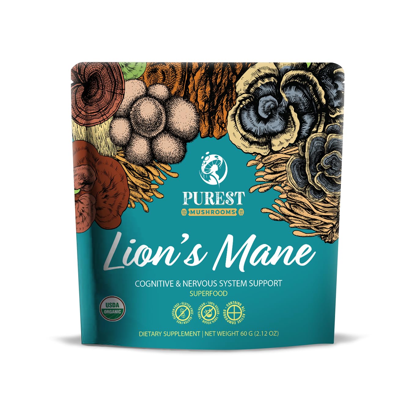 Purest Mushrooms Lion’s Mane Powder 2.1 oz