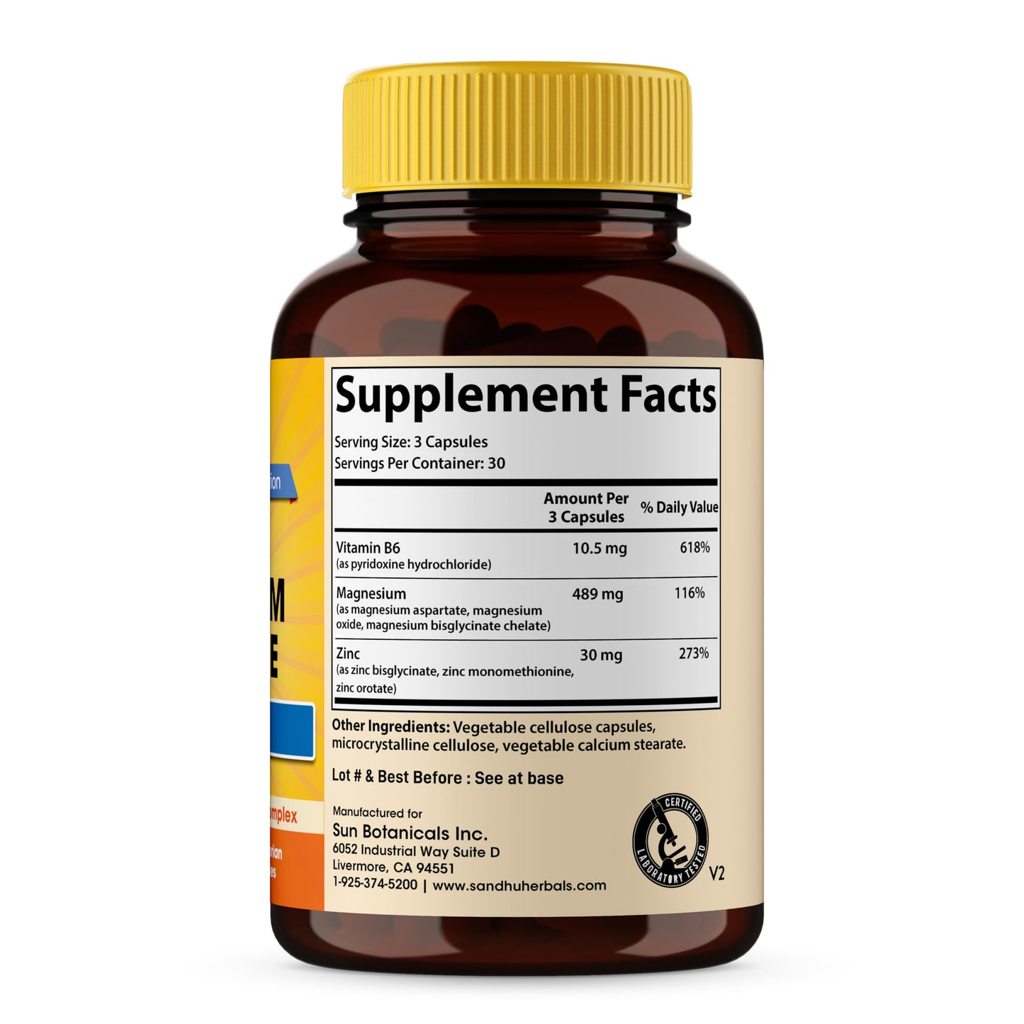 SANDHUHERBALS Zinc Magnesium Aspartate Supplement Capsules, 90 Count
