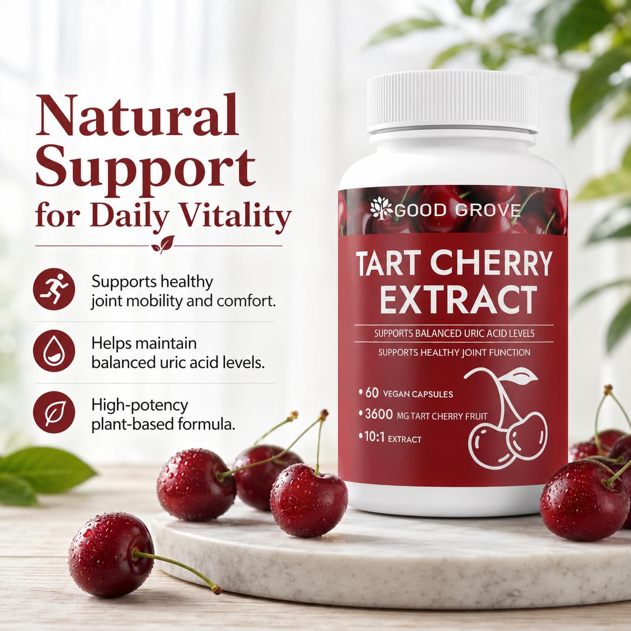 Vitalleap GoodGrove Tart Cherry Extract Capsules, 60 Count