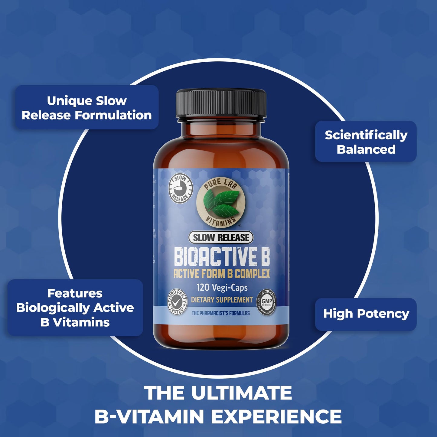 Pure Lab Vitamins BioActive B Complex Slow Release Capsule 120