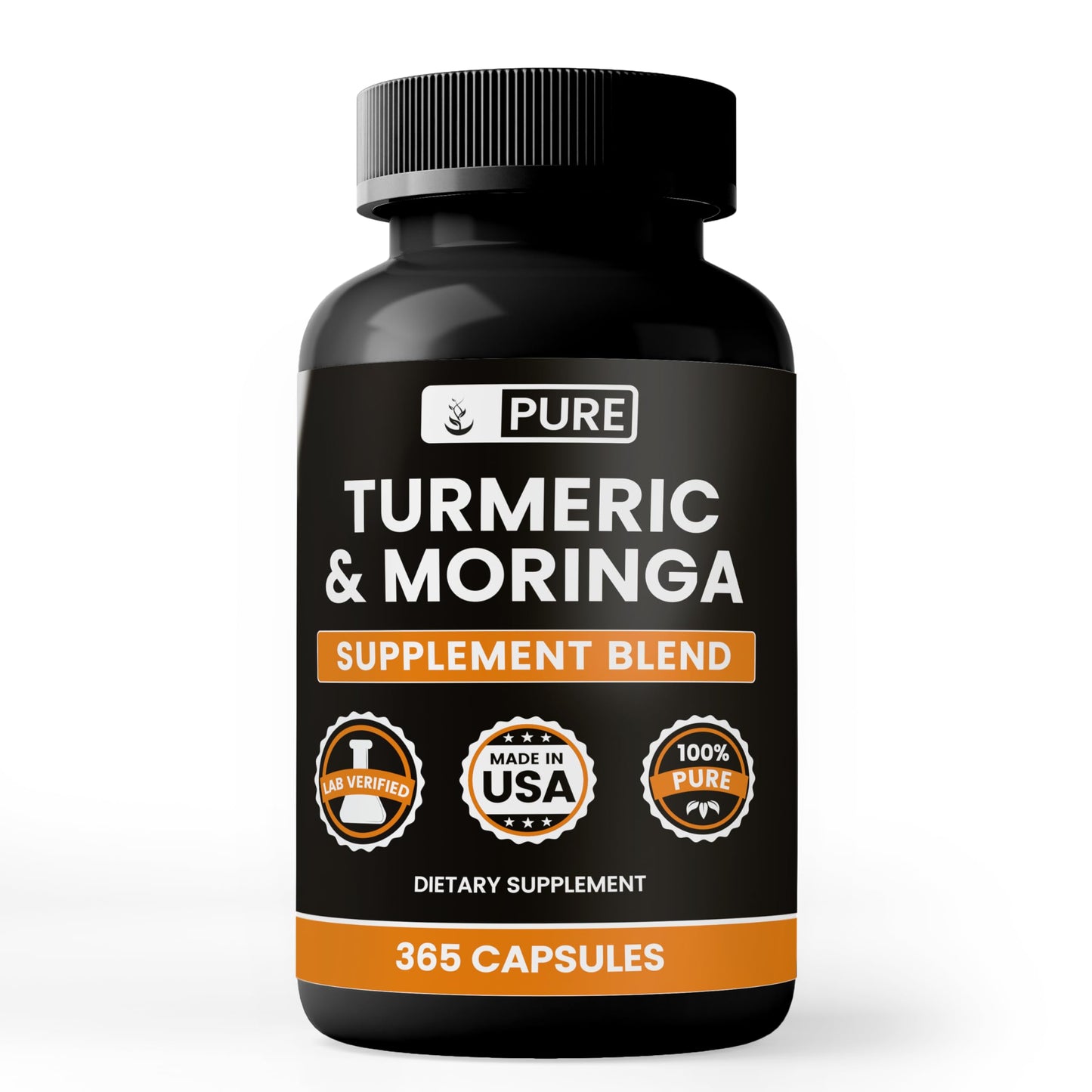PURE ORIGINAL INGREDIENTS Turmeric & Moringa Capsules 365