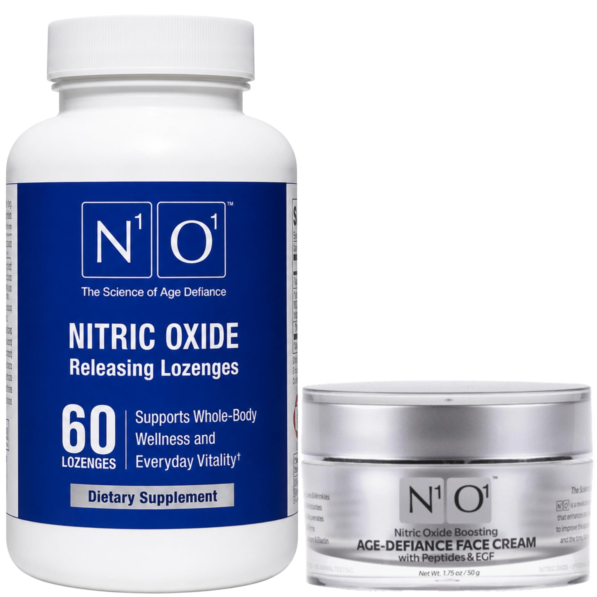 N1O1 Nitric Oxide Lozenges & Age-Defiance Face Cream Bundle