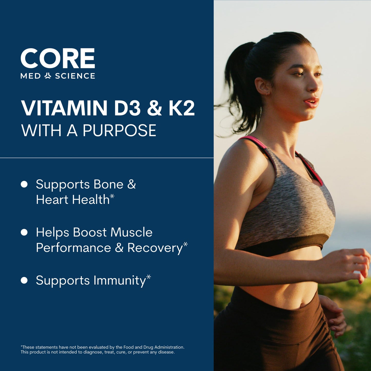 Core Med Science Vitamin D3 & K2 Supplement Capsule 60 Capsules