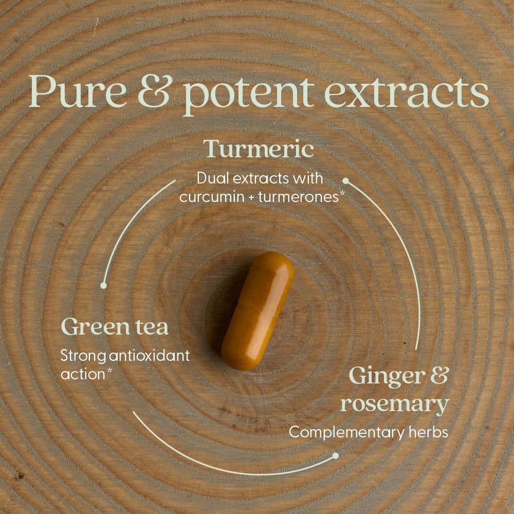 New Chapter Turmeric Supplement + Daily Detox Turmeric Force Detox Action with Green Tea + Ginger 60 Capsules