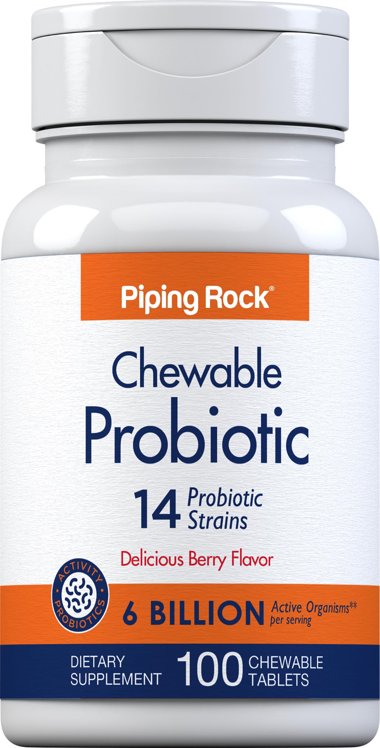 Piping Rock Probiotic for Women and Men Tablets, 100 Count