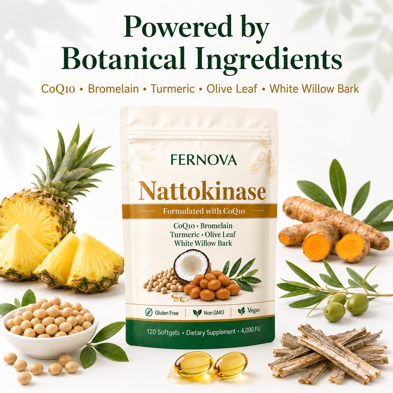 Voererh Fernova Nattokinase Softgel 120 Count