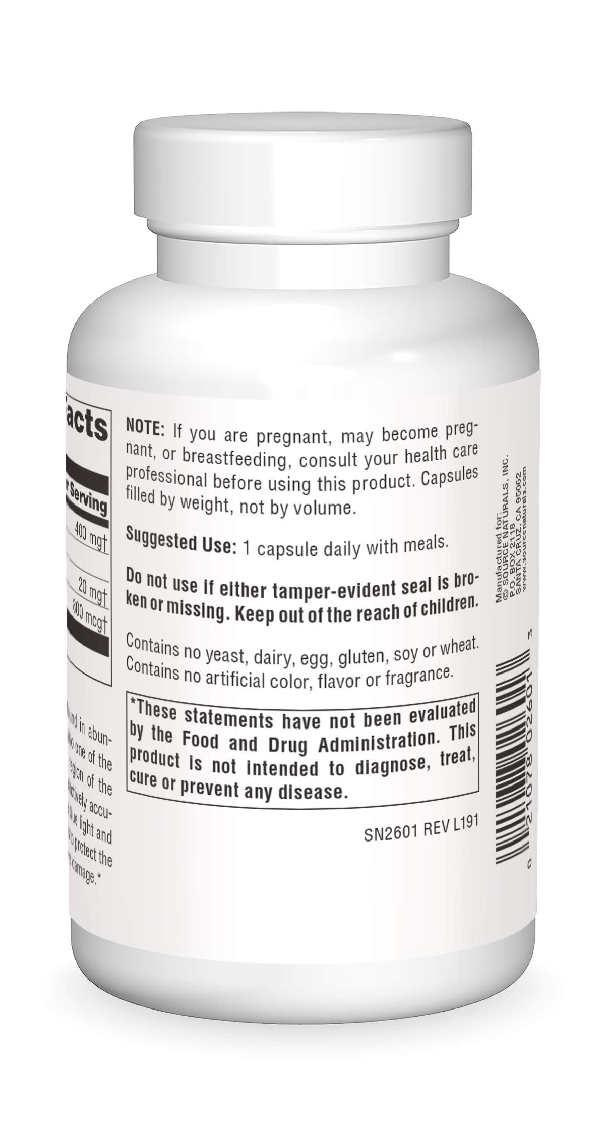Source Naturals Lutein 20 Mg Capsule, 120 Count
