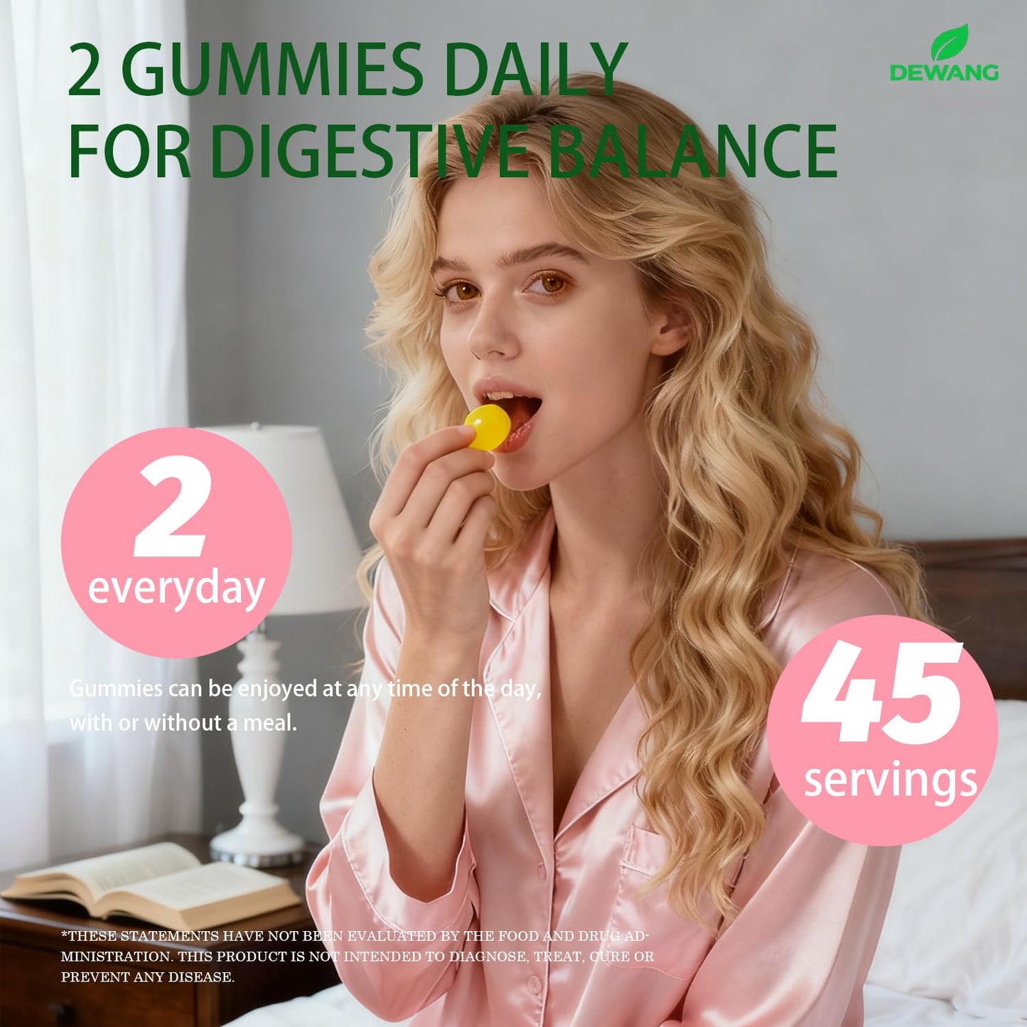 DEWANG Premium Feminine Balance Gummies for Women’s Immune Support & PH Balance, Vegan, Gluten-Free, Grapes Flavor, 90 Count