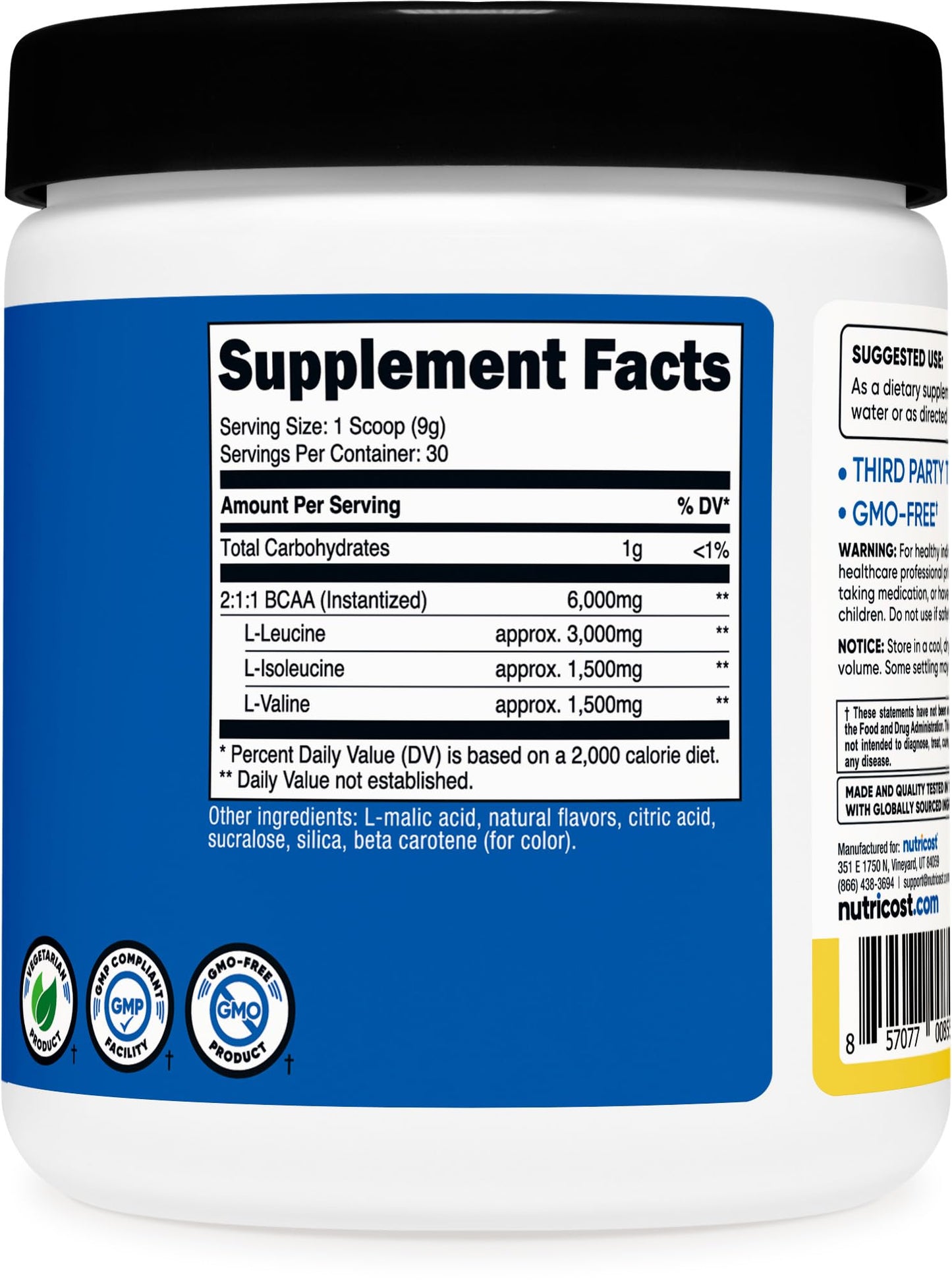Nutricost BCAA Powder 9.3 Ounce