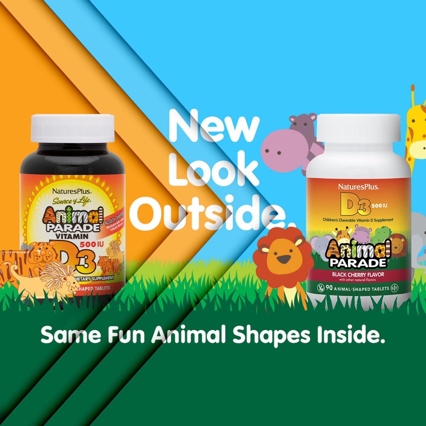 NaturesPlus Animal Parade Vitamin D3 Children’s Tablets 180 Count