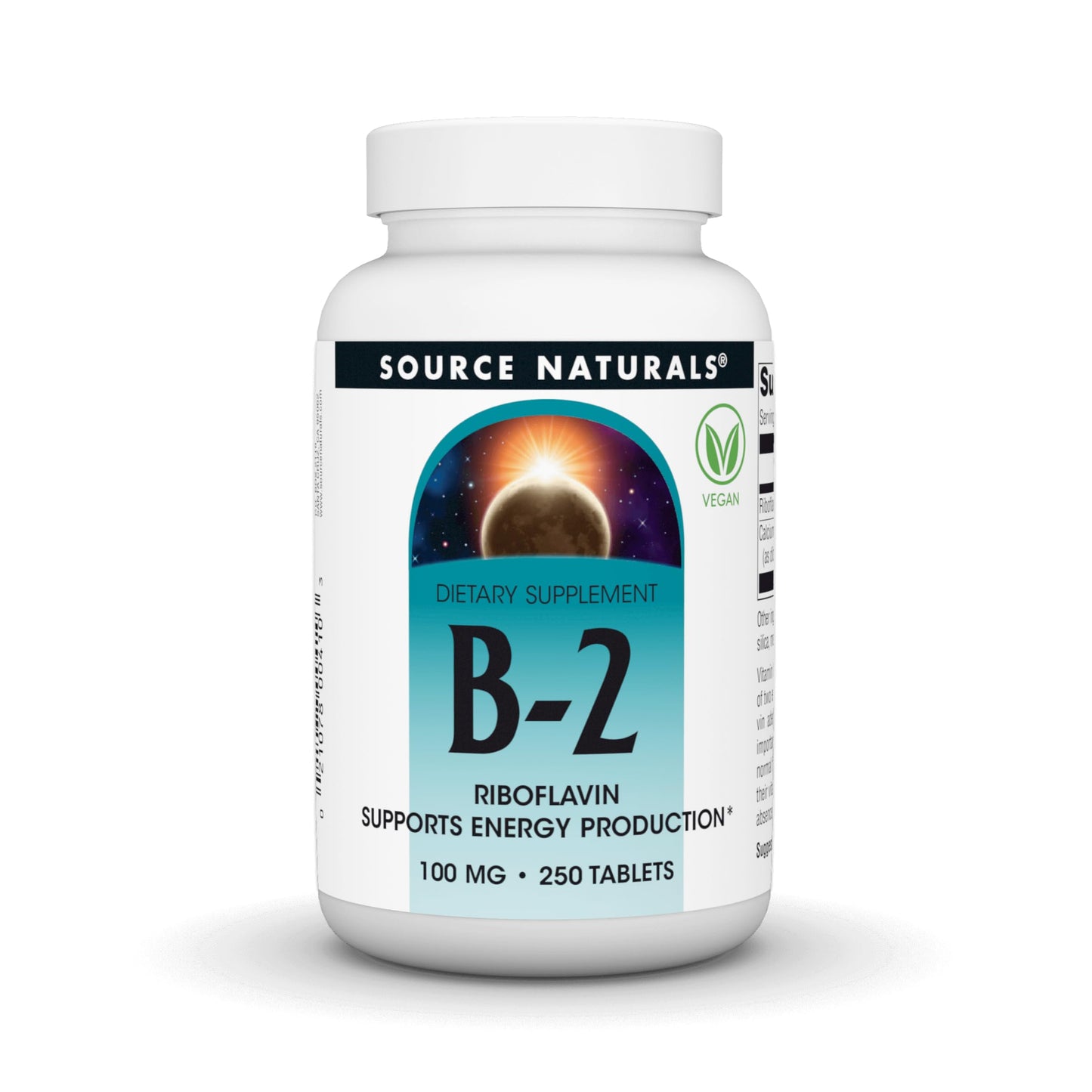 Source Naturals Vitamin B-2 Riboflavin 100 mg Tablet, 250 Tablets