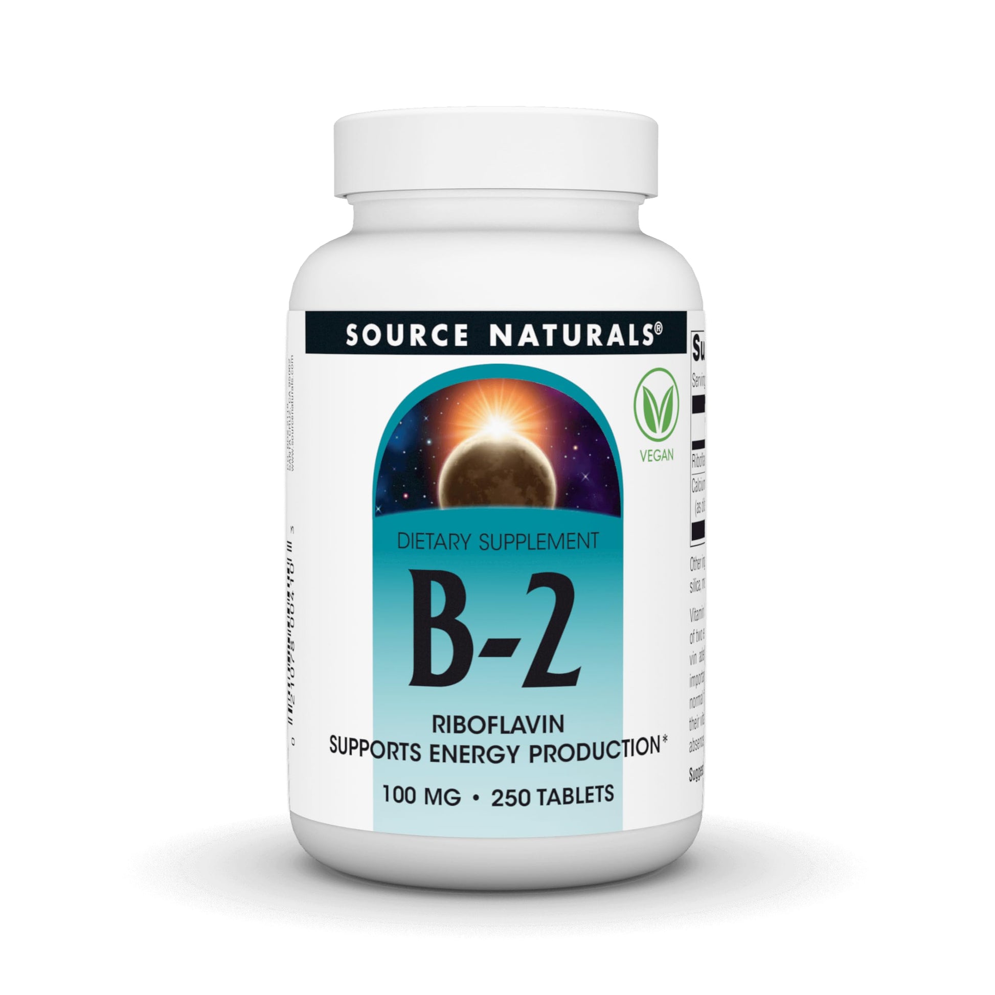 Source Naturals Vitamin B-2 Riboflavin 100 mg Tablet, 250 Tablets