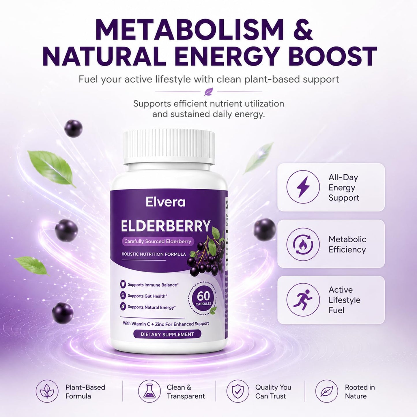 Elvera Organics Elderberry Gut Support Powder 60