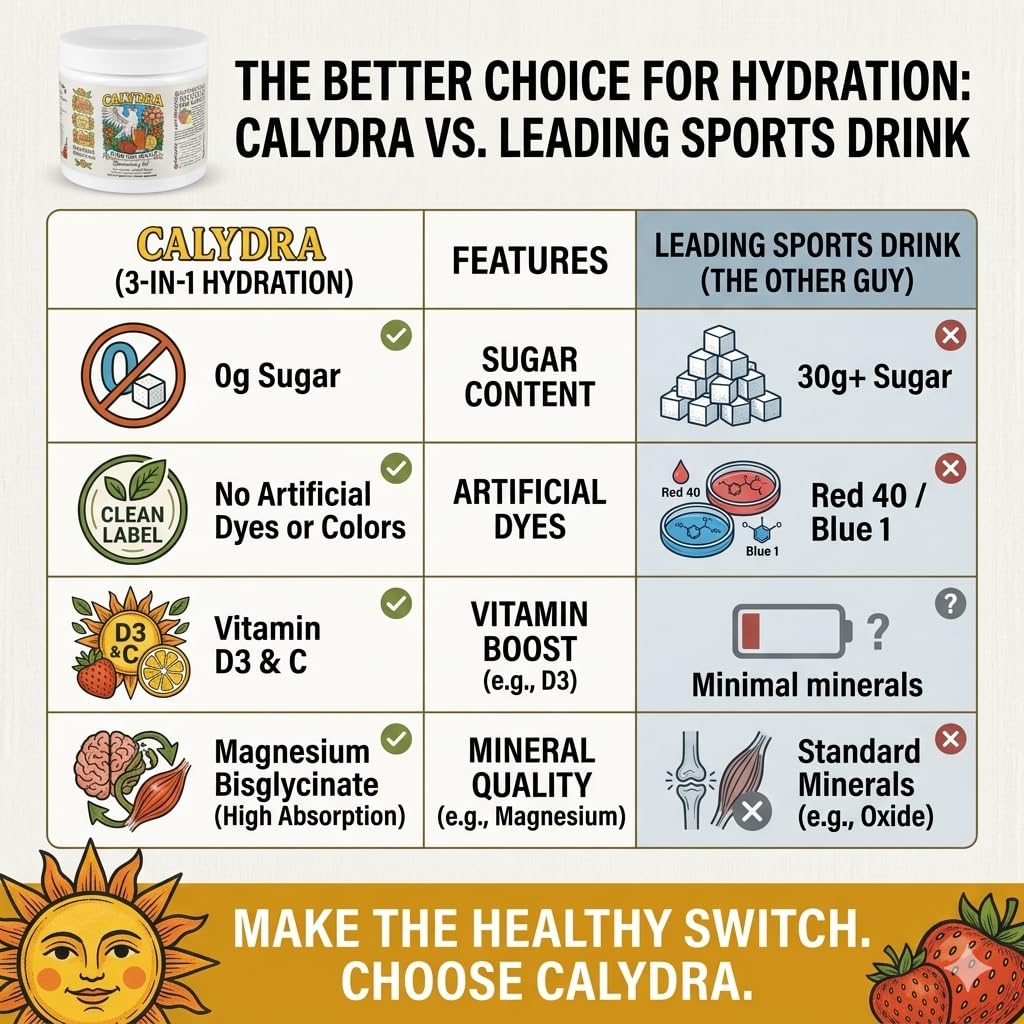 Calydra Sugar Free Electrolytes Powder, 6.77 oz, 30 Servings