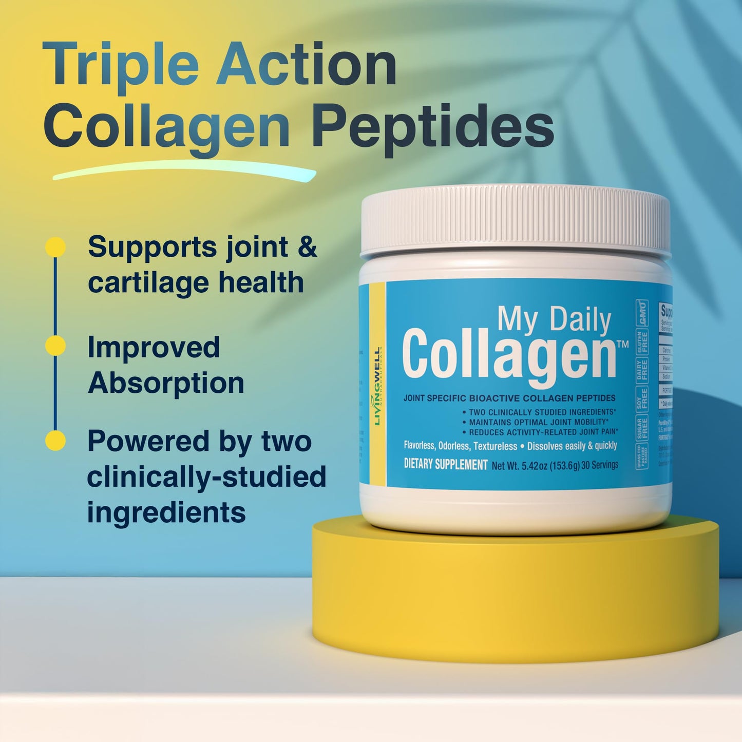 My Daily Collagen Premium Collagen Peptides Type 1 & 3 Collagen Powder - Hydrolyzed Bovine with Protein & Vitamin C, Unflavored, 5.42 oz