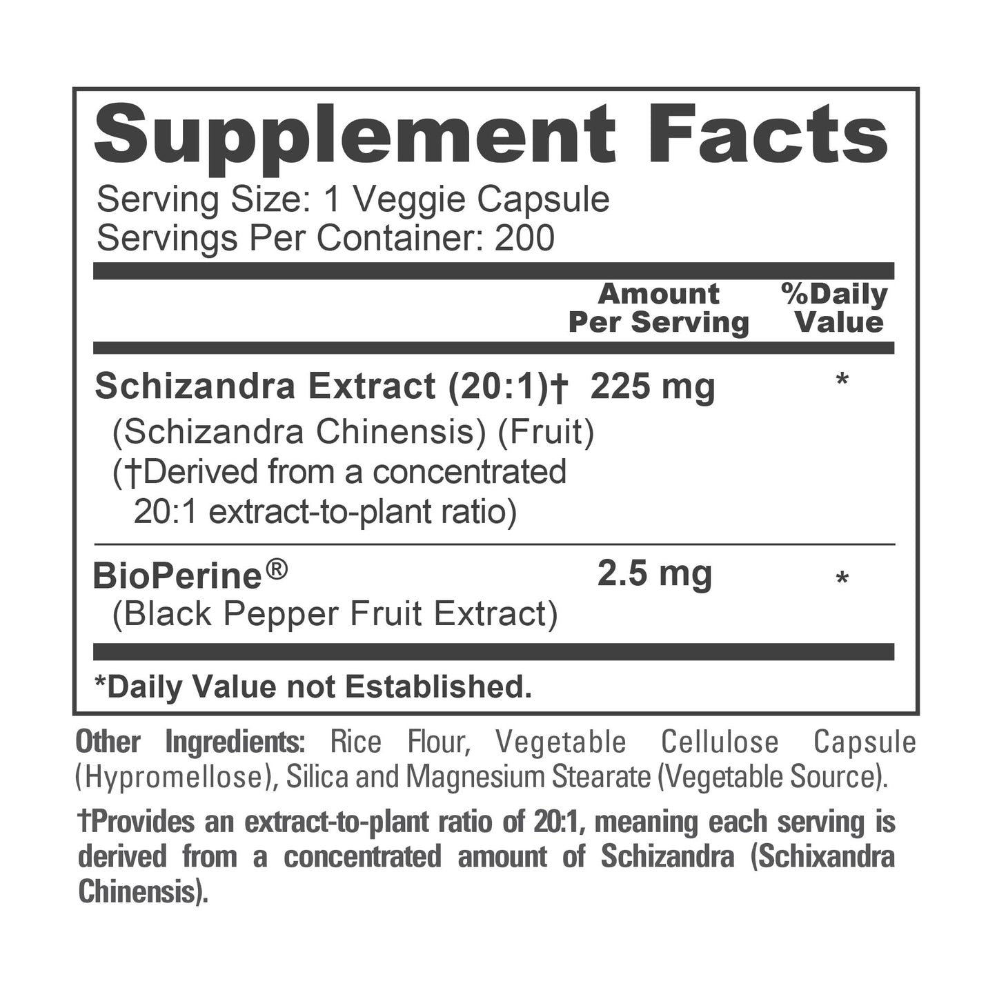 NusaPure Schizandra Berries Capsules, 200 Count