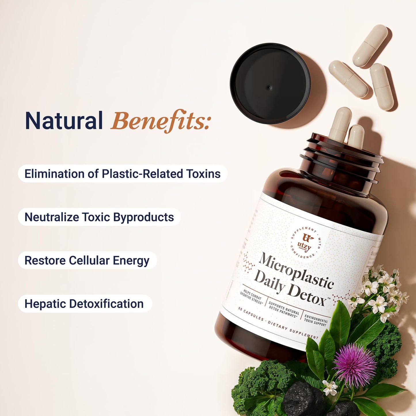 Utzy Naturals Microplastic Daily Detox 60 Capsules