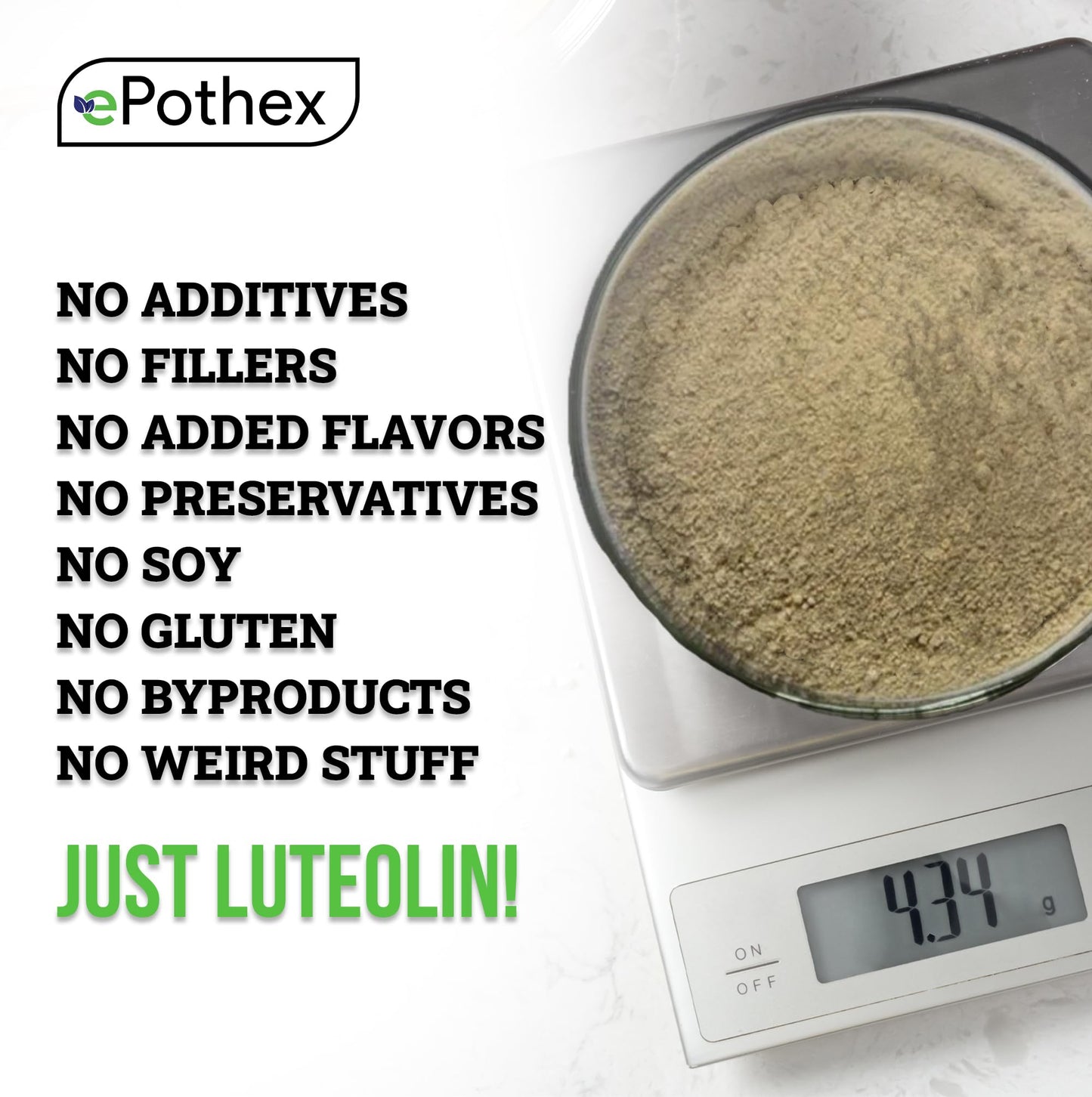 Luteolin Powder ePothex Pure Luteolin Powder, 0.85 Ounce