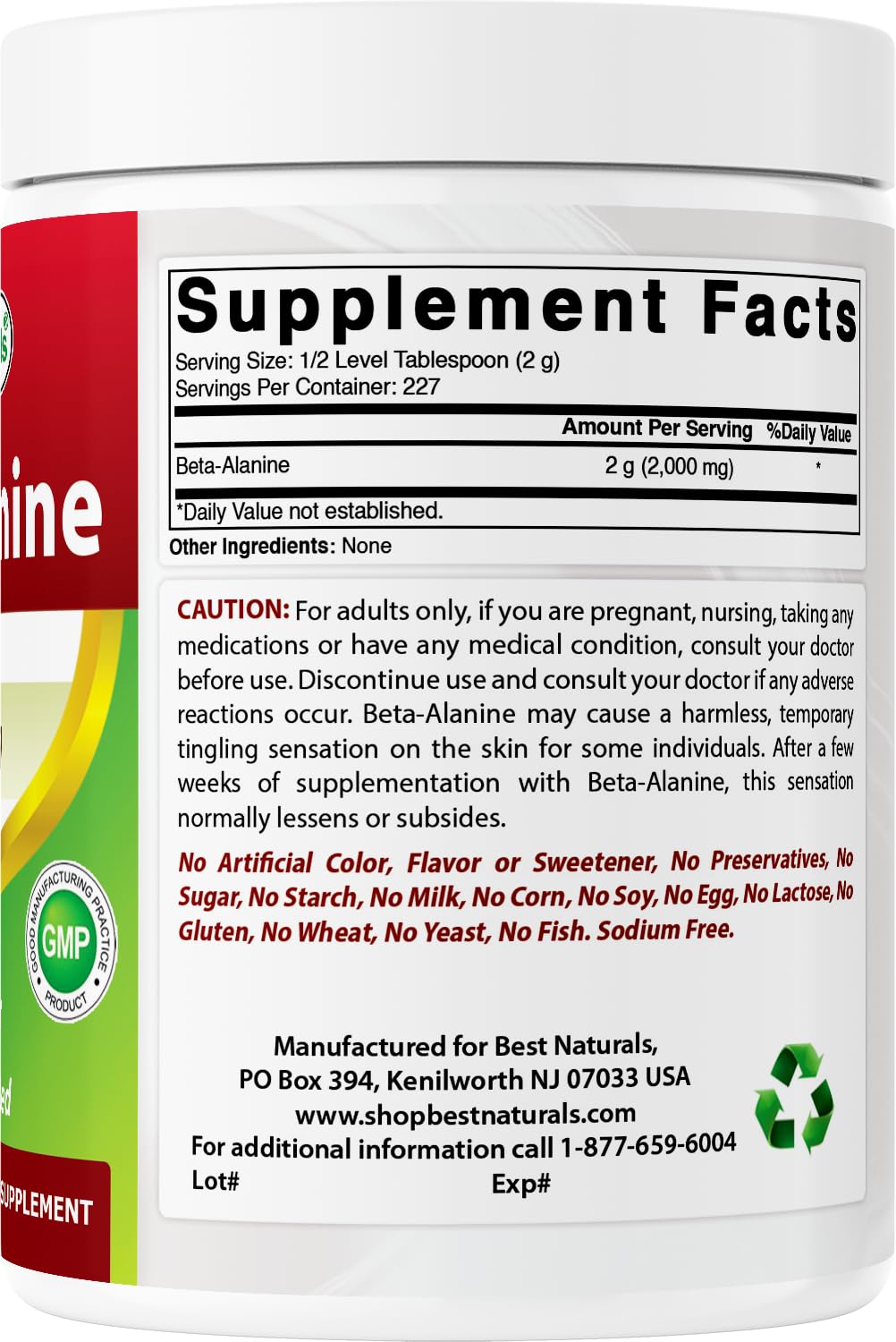 Best Naturals Beta Alanine Pure Powder 48