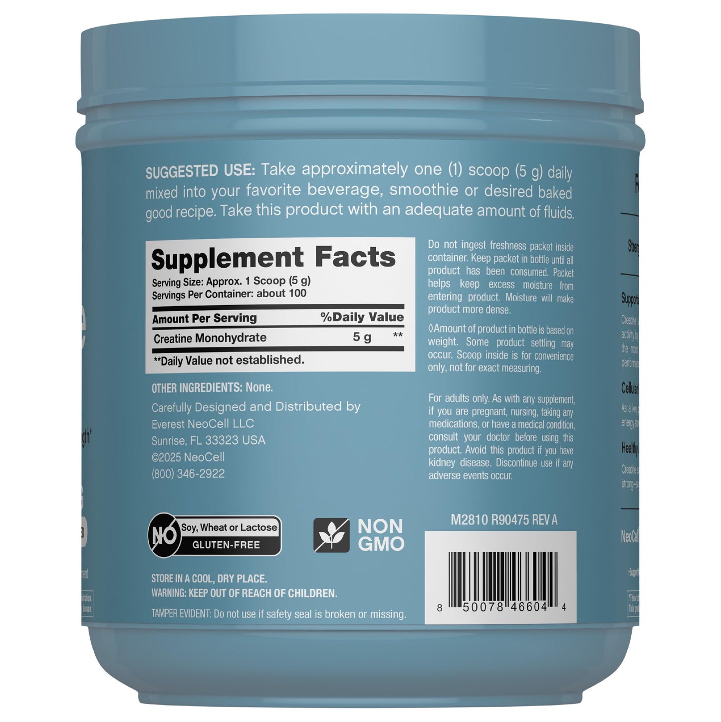 NeoCell Creatine Monohydrate Powder 17.6 oz
