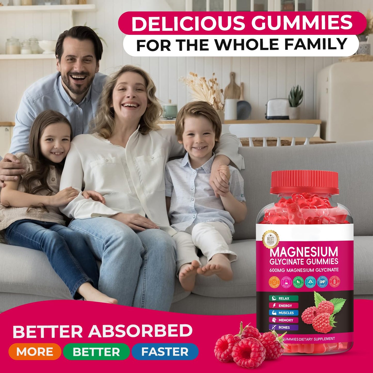 Xytora Magnesium Glycinate Gummies 600mg, 240 Count