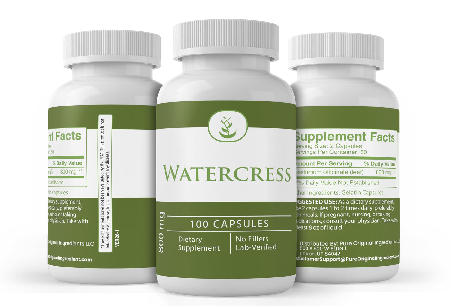 Pure Original Ingredients Watercress Capsules 100