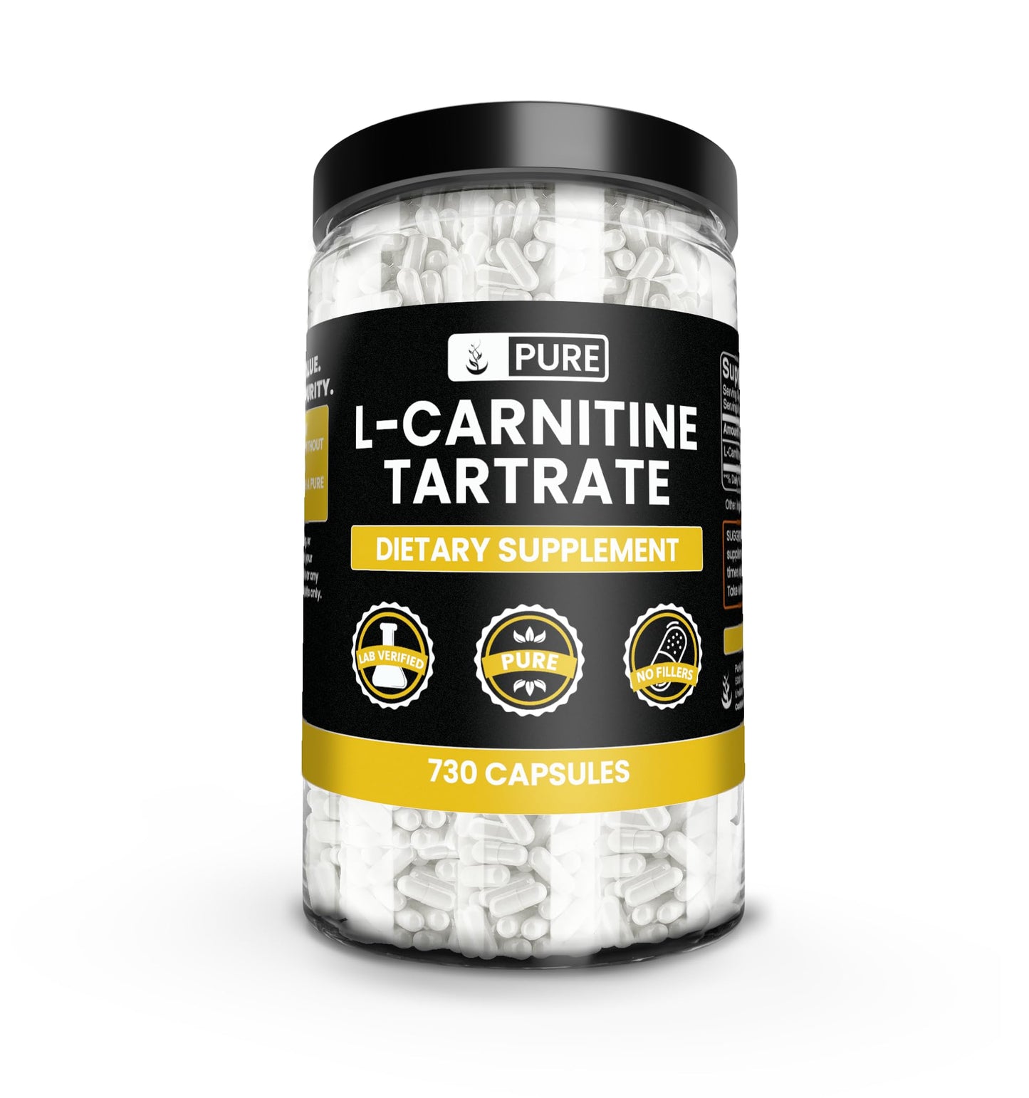 PURE ORIGINAL INGREDIENTS L-Carnitine L-Tartrate Capsules 730