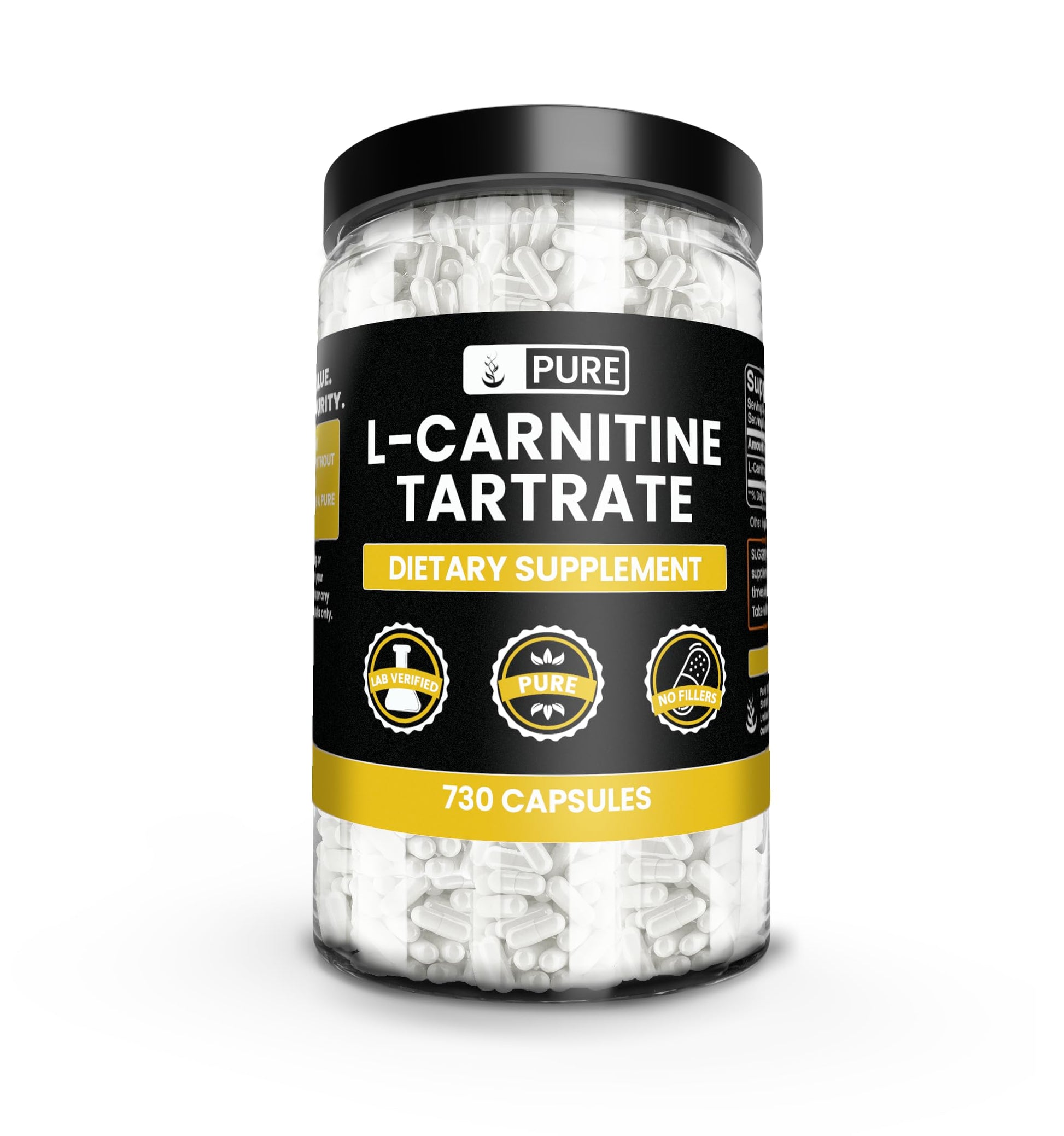 PURE ORIGINAL INGREDIENTS L-Carnitine L-Tartrate Capsules 730