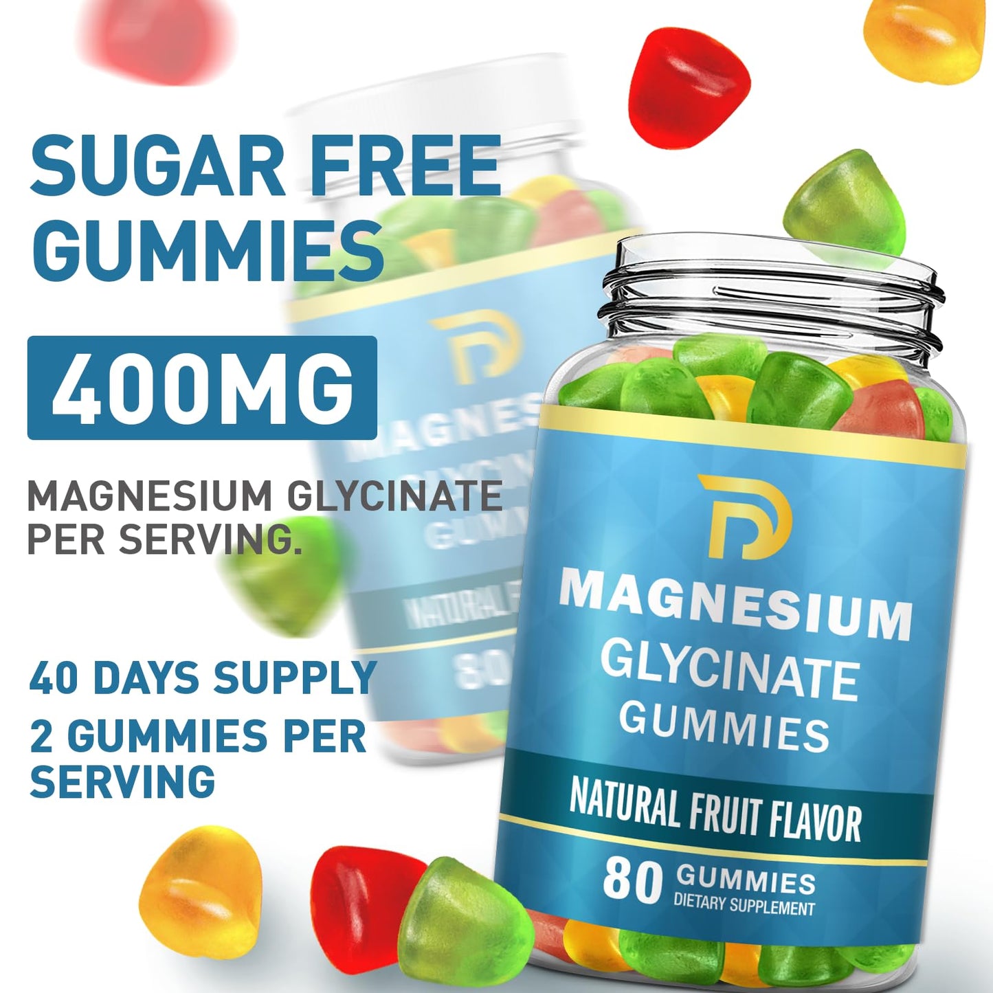 DriRaych Magnesium Glycinate Gummies Sugar Free 400mg Magnesium, 160 Gummies
