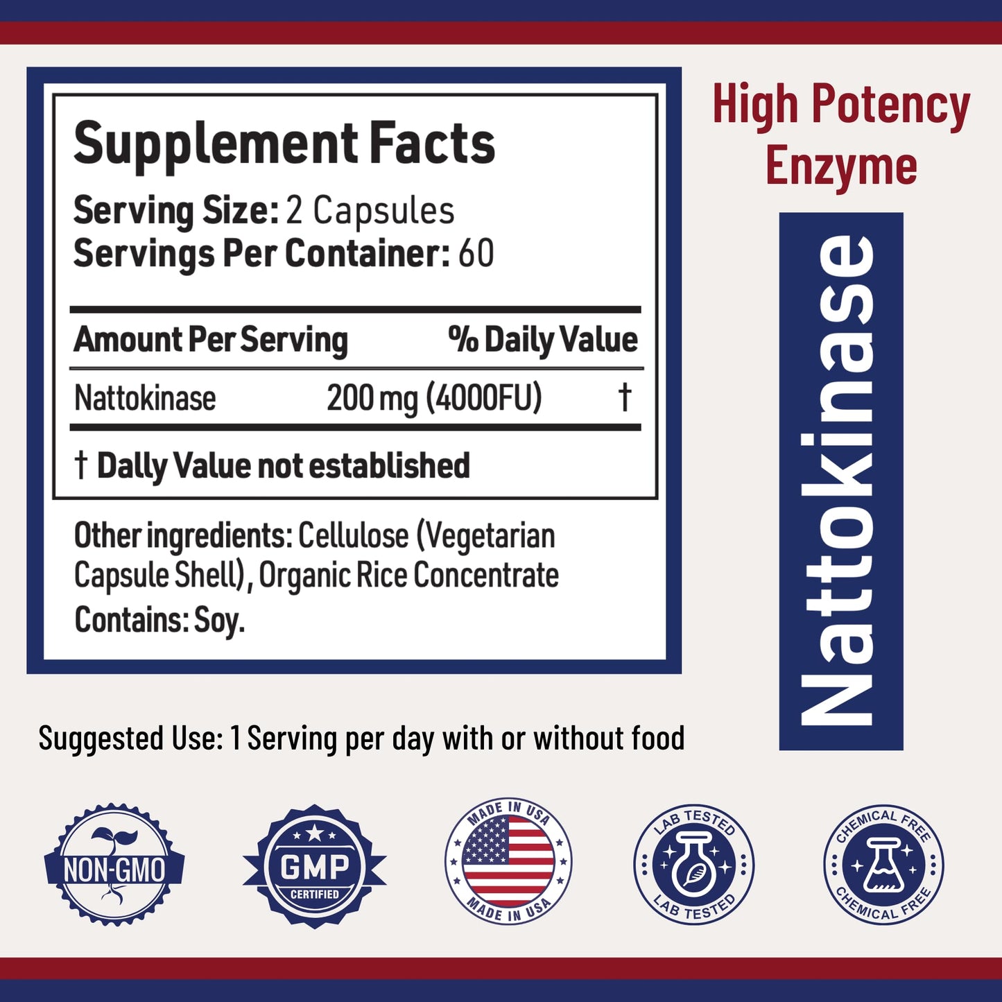 AgeImmune Nattokinase Supplement 4000 FU 200mg Capsule 120 Count