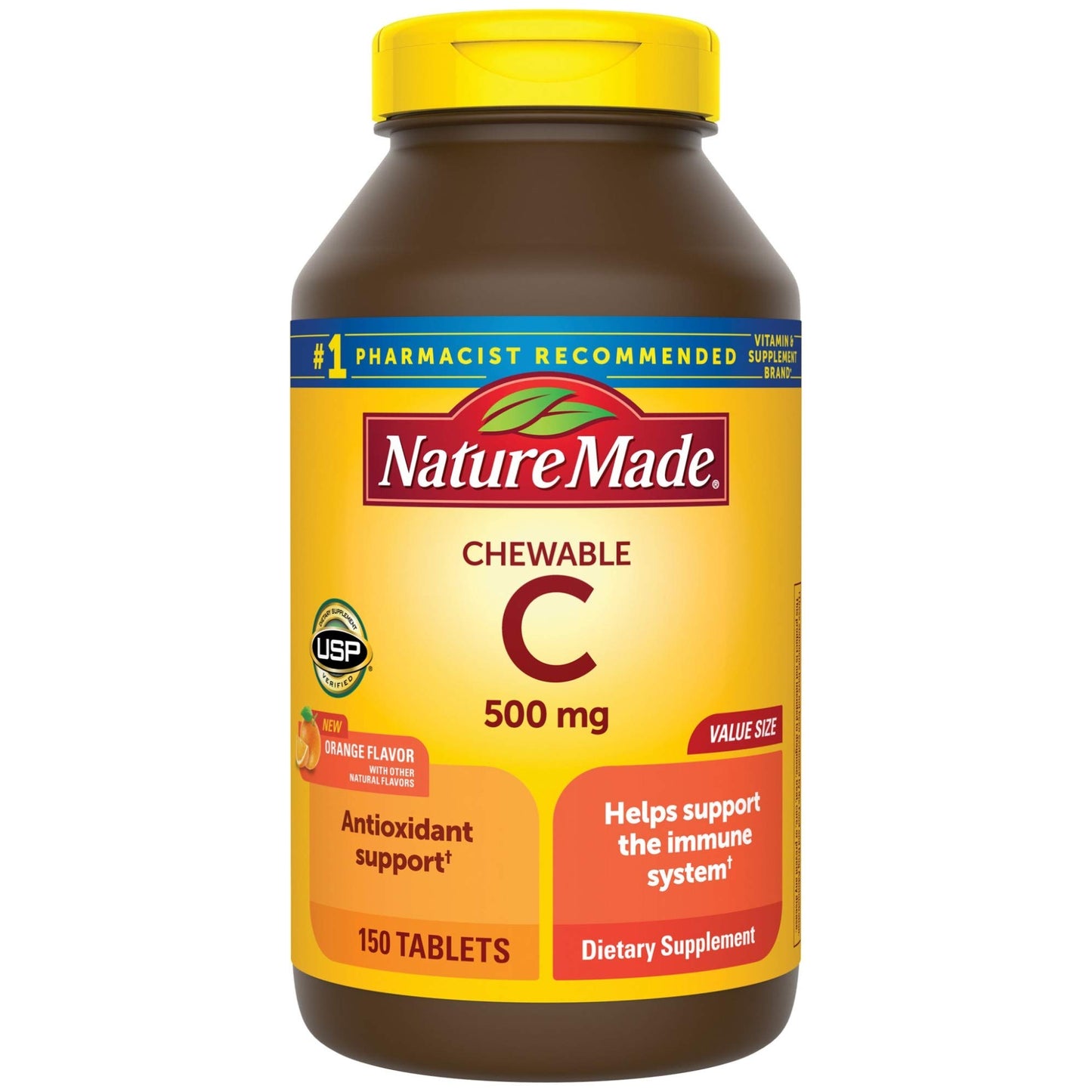 Nature Made Chewable Vitamin C 500 mg Tablets, 150 Count