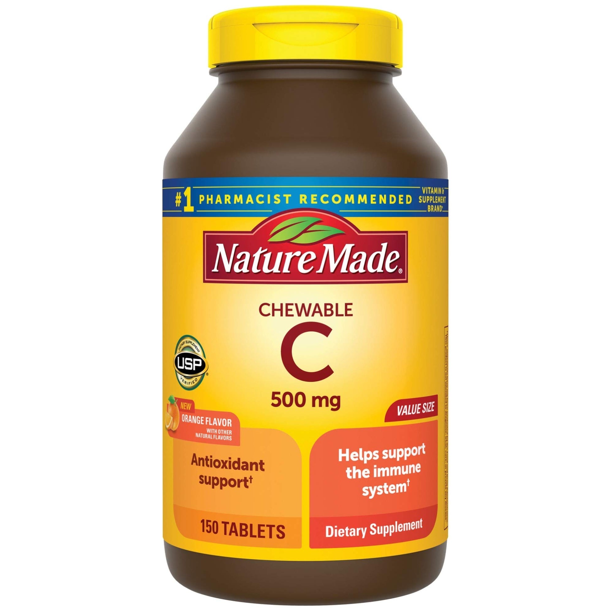 Nature Made Chewable Vitamin C 500 mg Tablets, 150 Count